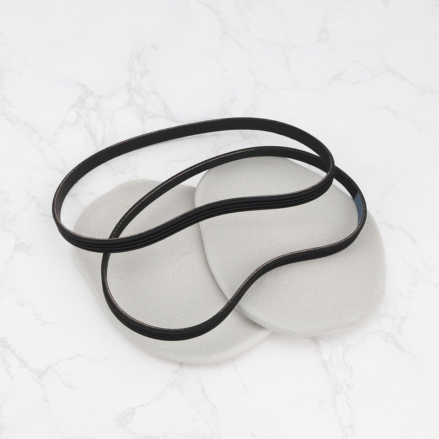 Briny River 2Pcs 4Ribs 4PJ470 Engine V-Belt 185J Ribbed Rubber Belt PJ470 for Treadmill Massager Lawn Mower Chainsaw Air Compressor 470Mm Black image number 3