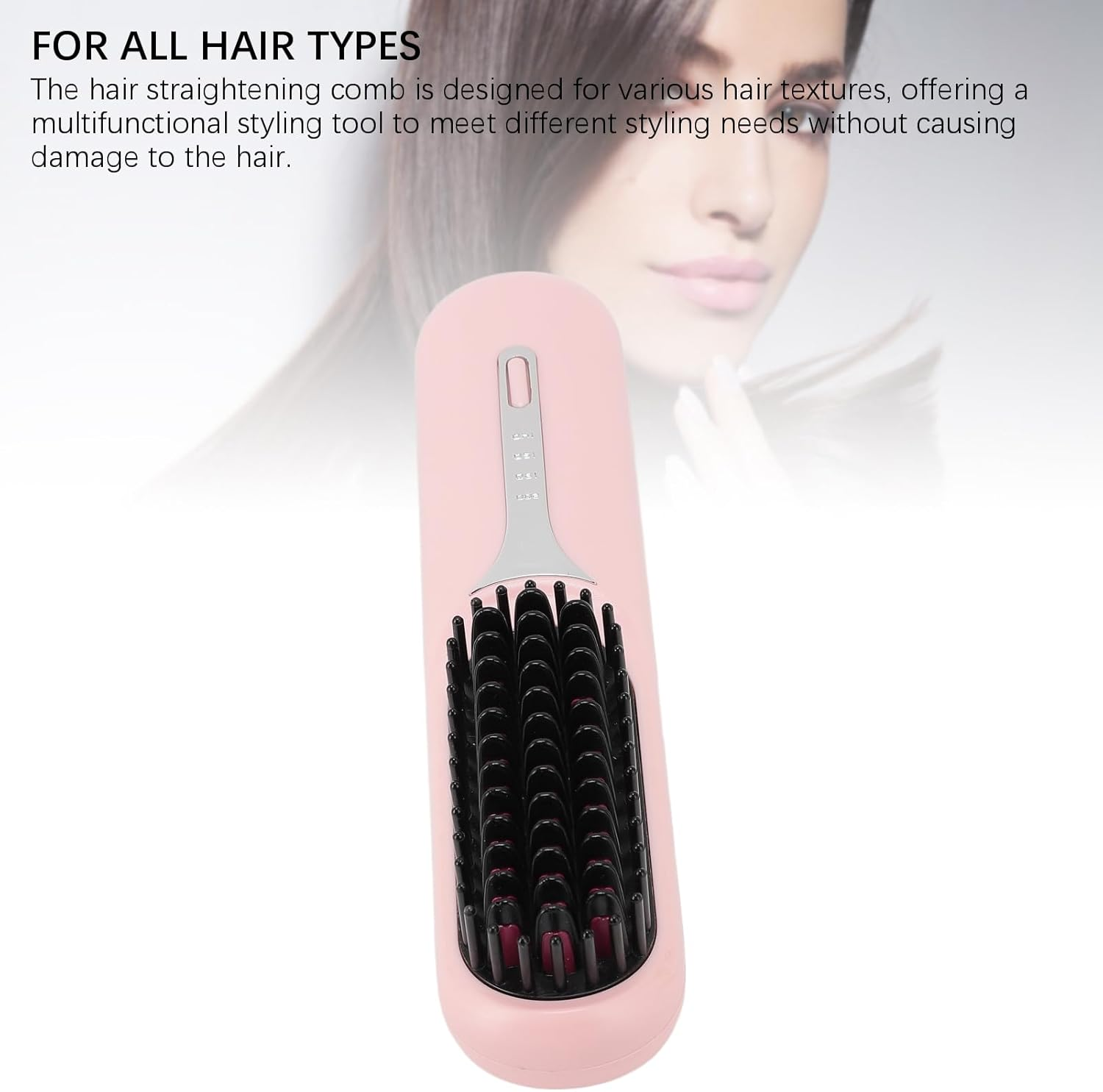 Cordless Hair Straightening Comb Heated Negative Ions Quick Heating Hair Straightener Brush Portable Design for Home and Travel image number 3
