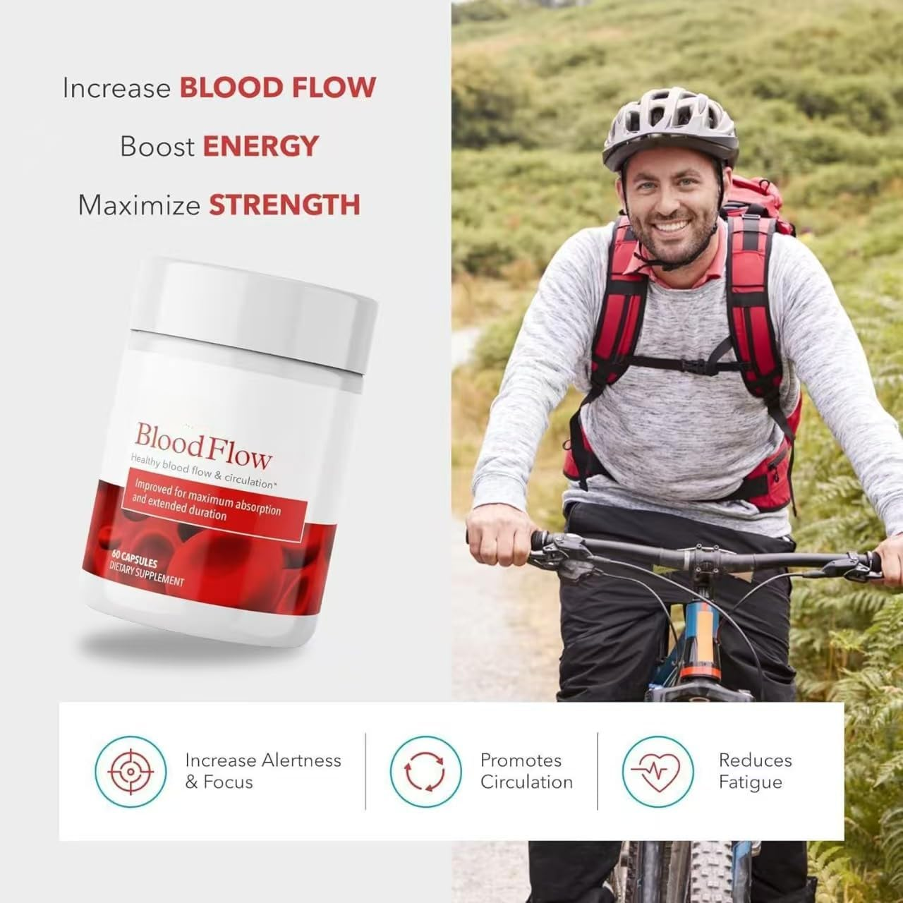 Blood Circulation Supplement,Supports Leg Veins, Heart, Blood Vessels and Cardiovascular Health, and Promotes Blood Flow and Circulation-60 Pieces,2Pcs - 1Pcs image number 2