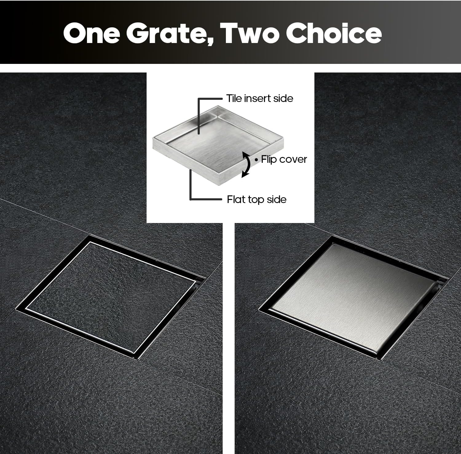 Decaura Shower Grates Bathroom Floor Drain Waste Stainless Steel (Brushed Nickel, Outlet ￠50Mm) image number 2