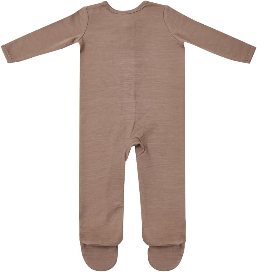 Merino Baby Merino Wool Coverall for 6-12 Months Babies, Brown Marle image number 1