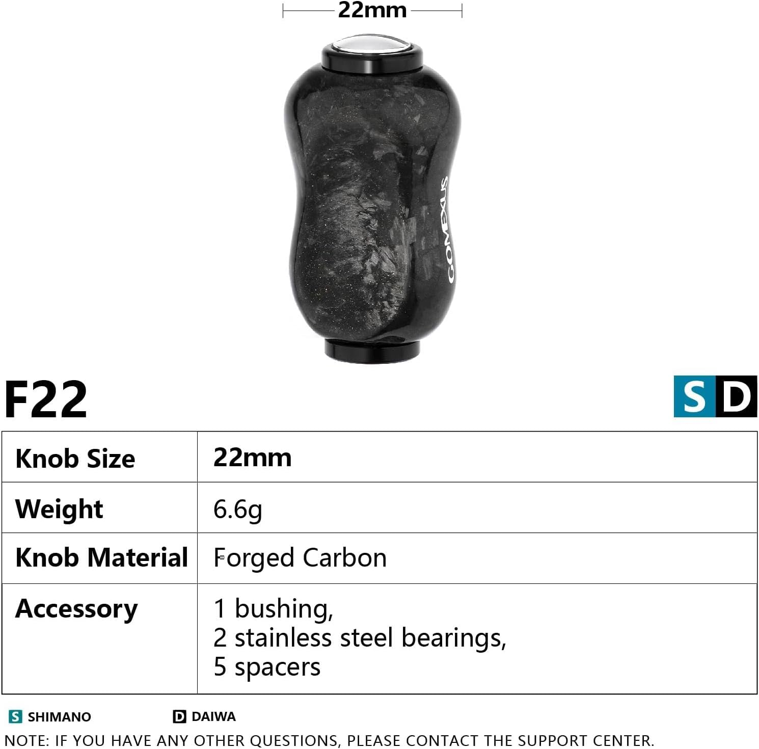 GOMEXUS Fishing Power Knob Compatible for Shimano Daiwa Spinning Reel Handle Knob，22 Mm image number 2