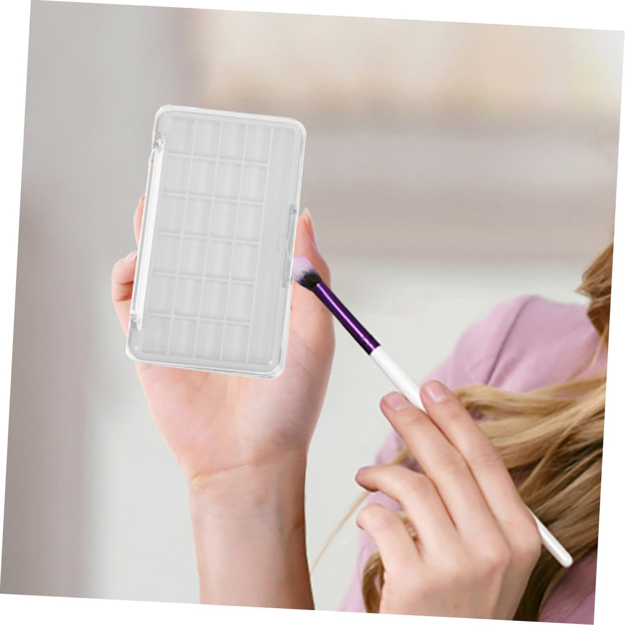 HOOTNEE 2PCS Empty Lipstick Palette with DIY Makeup Container Transparent Lid Compact Professional Eyeshadow Blush Storage Case for Women Travel image number 5