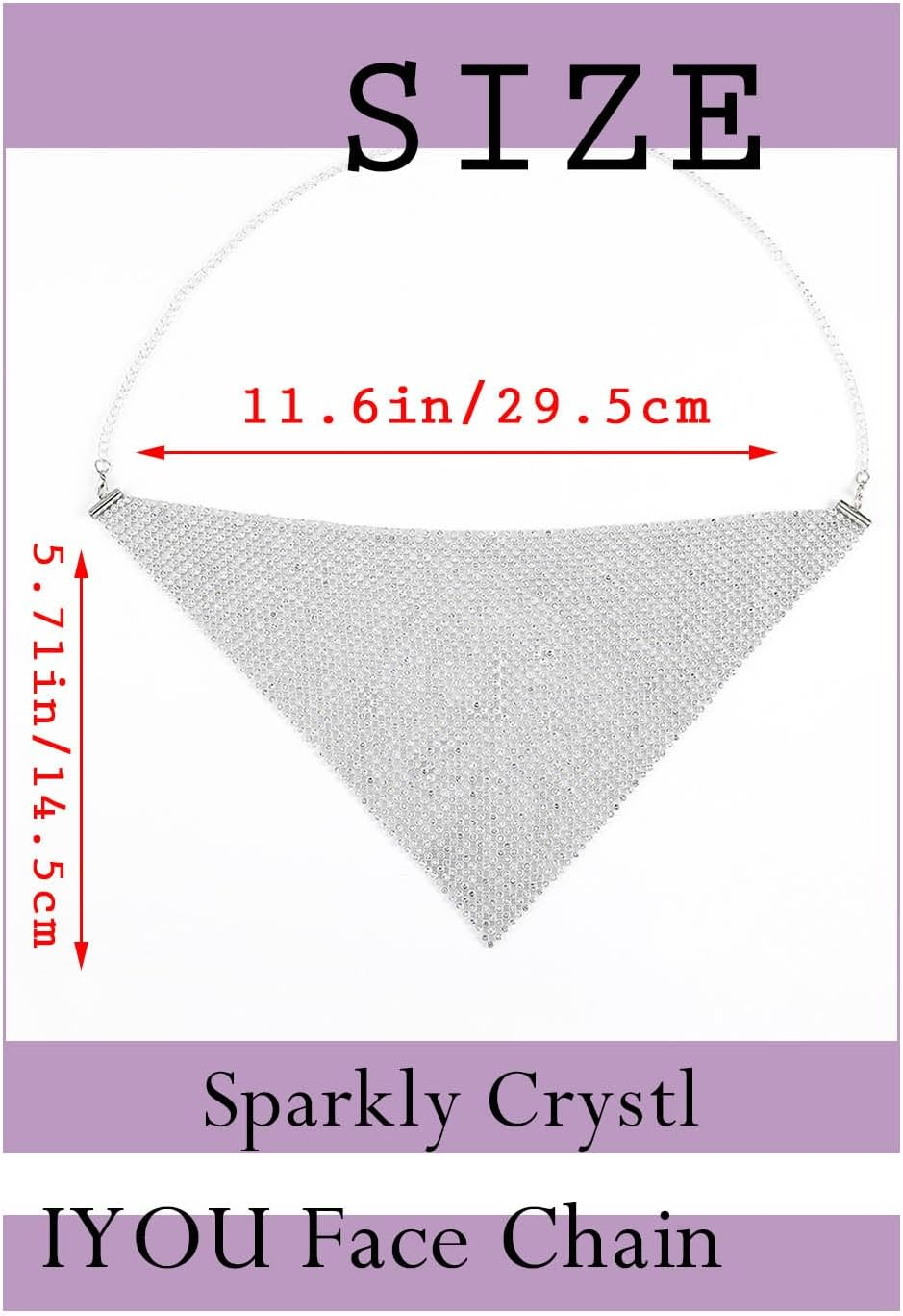 IYOU Boho Crystal Face Chain Mesh Fabric Masquerade Mask Rhinestone Party Ball Costumes Belly Dance Stage Venetian Carnival Dress Masks Jewellery for Women and Girls image number 2