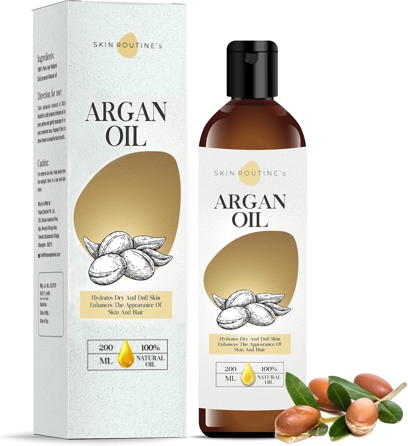 Skin Routine'S Argan Hair Oil for Hair with the Goodness of Pure Argan Oil, Coconut Oil, Olive Oil, Almond Oil, Sesame Oil, Tea Tree Oil, Rosemary Oil and Vitamin E | 200 Ml image number 5