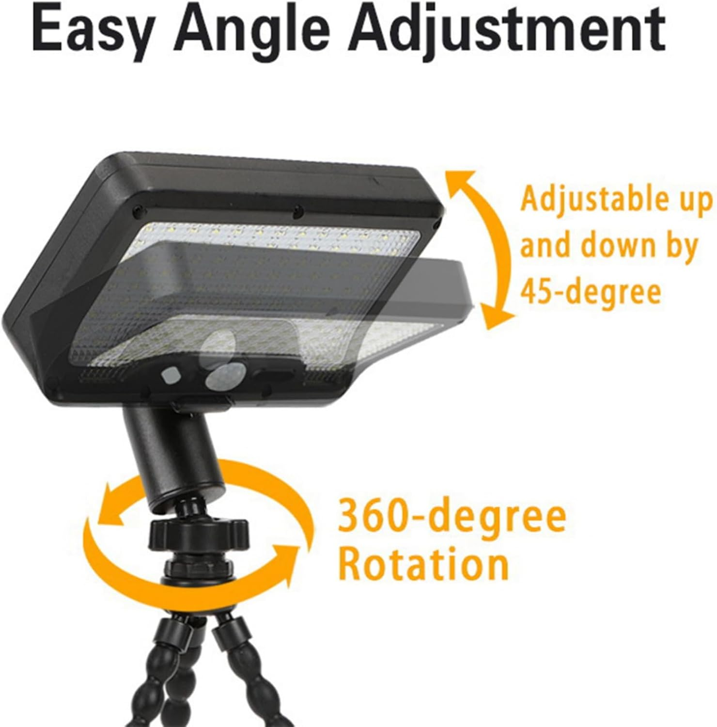 Clip on Solar Lights Outdoor 92 Leds 600LM Bright Solar Fence Lights with Motion Sensor, 360&deg; Rotatable IP65 Waterproof 3 Modes Powered Clamp Light for Deck Gutter Patio image number 3