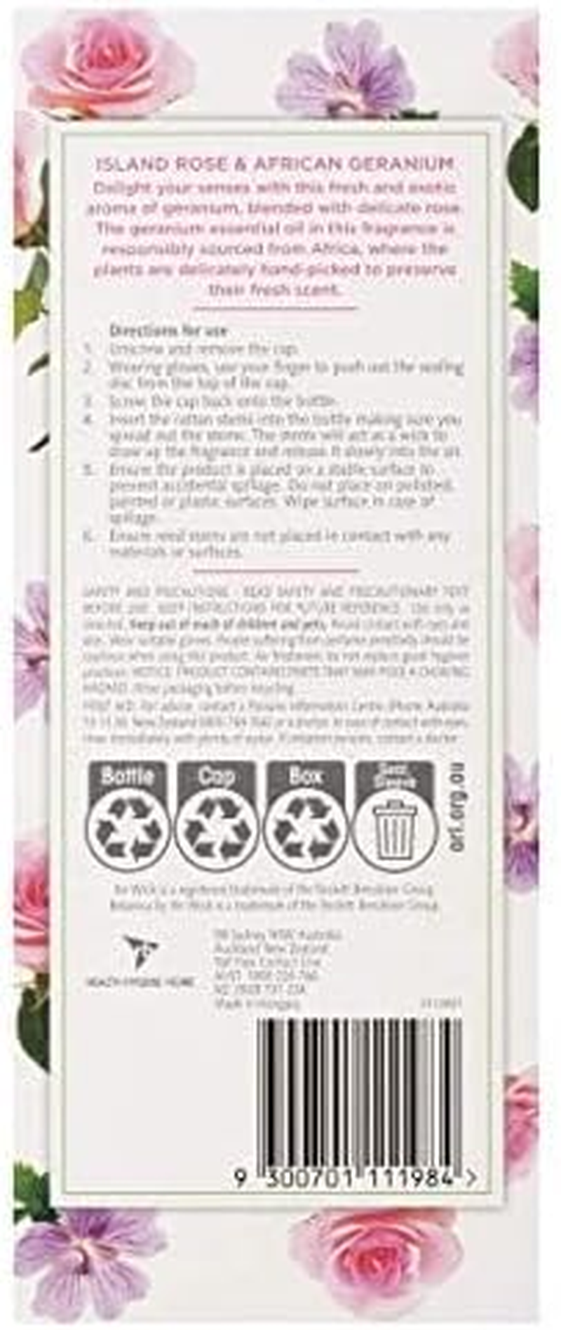 Botanica Reed Diffuser, Island Rose and African Geranium, 80Ml image number 2