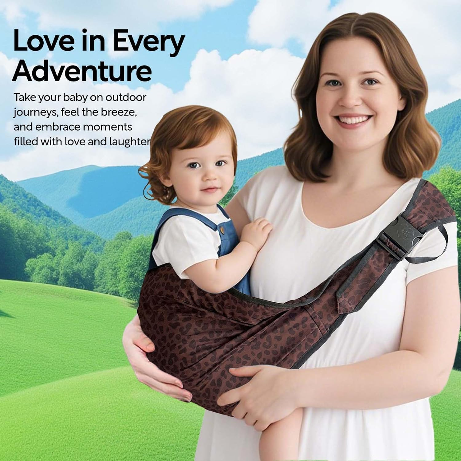 Baby Carrier Toddler Sling, Adjustable Baby Sling Upgraded Comfortable Baby Wrap Carriers Ergonomic-Designed, Portable and Lightweight Travel Friendly Carrier 3~16KG