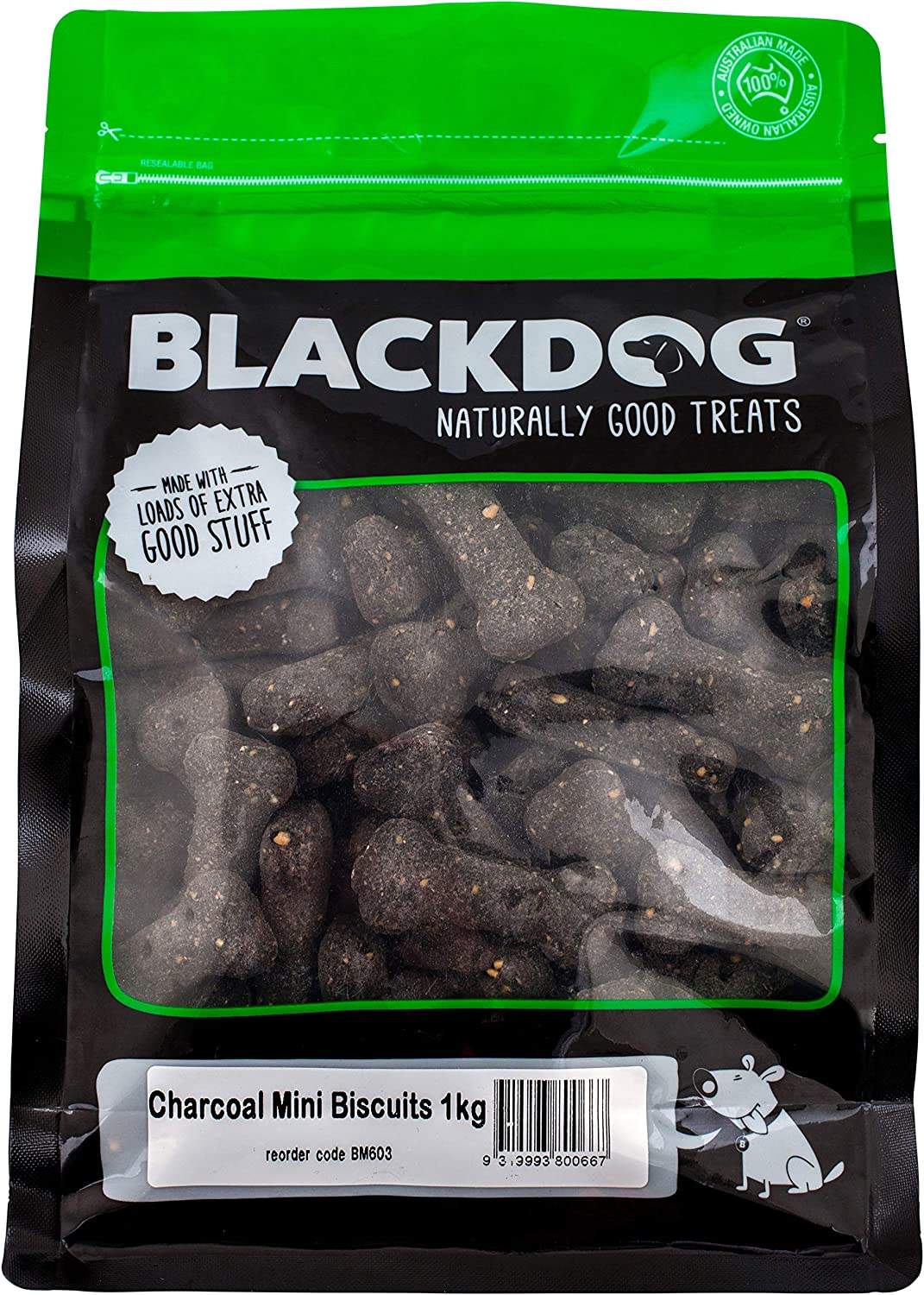 BLACKDOG Mini Biscuits Charcoal - 1Kg, All image number 1