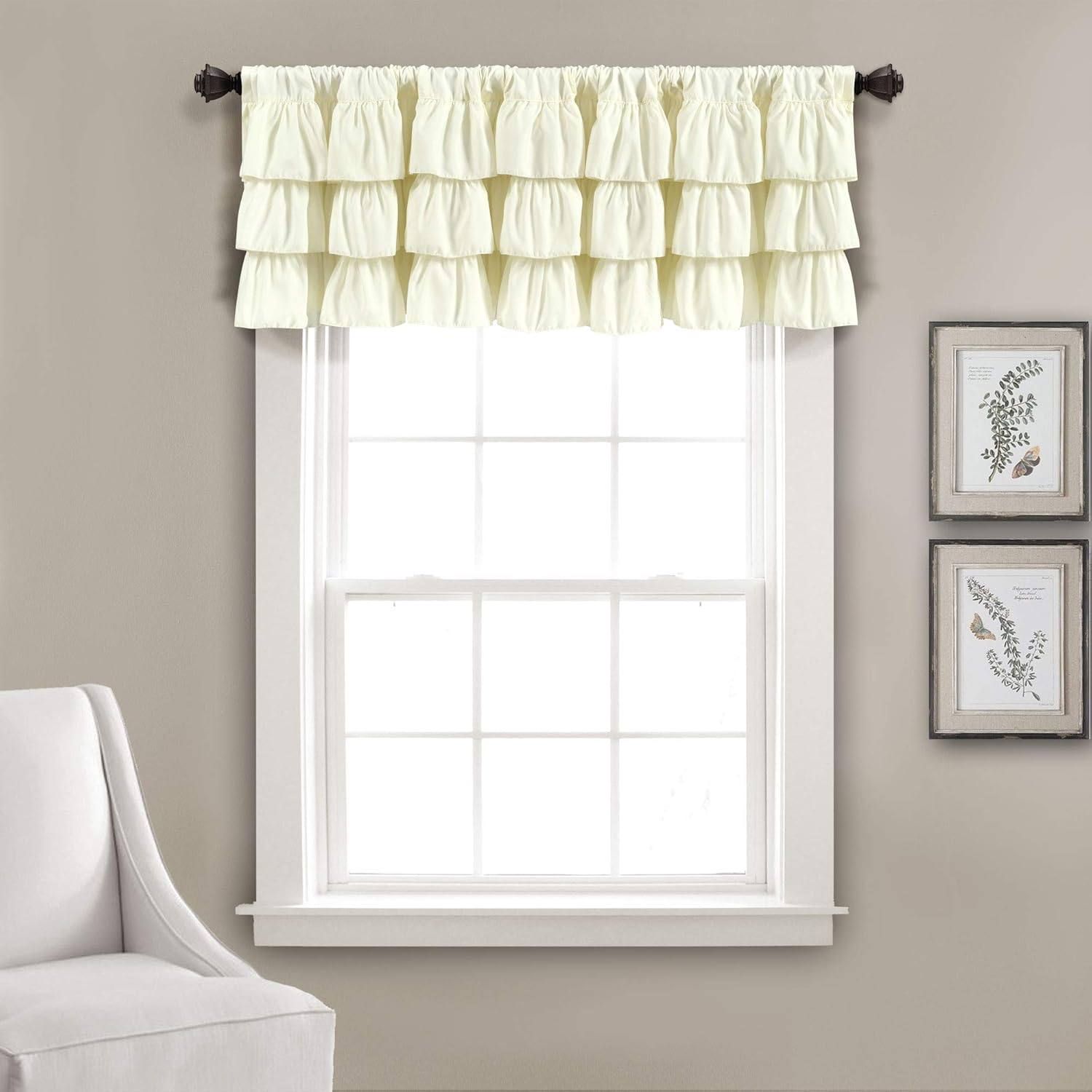 Lush Decor Belle Window Curtain Panel, Ivory, 1 Panel