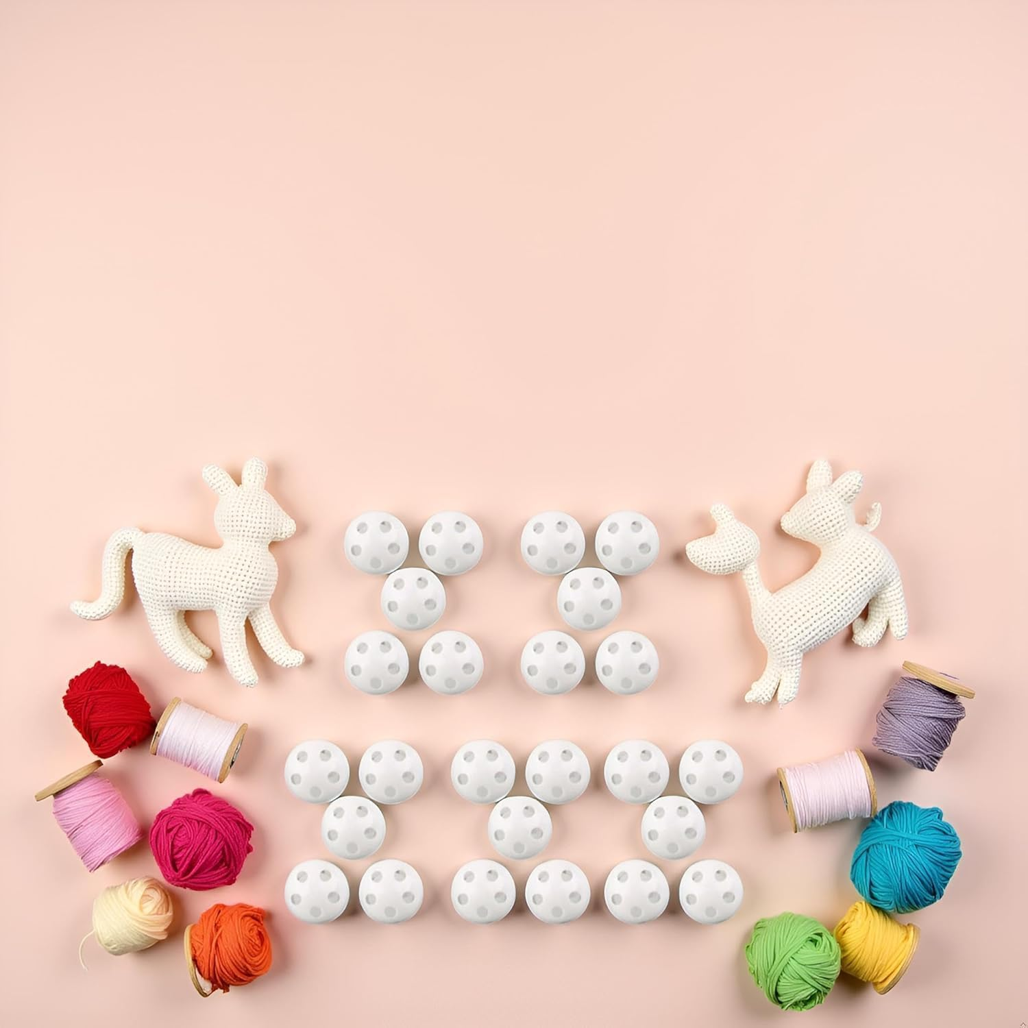 10Pcs White Rattle Balls Inserts Rattle Box Repair Doll Noise Maker Noise Maker Insert Rattle for Animal Puppet Doll,Rattles and Plush Rings Crochet Rattle image number 2