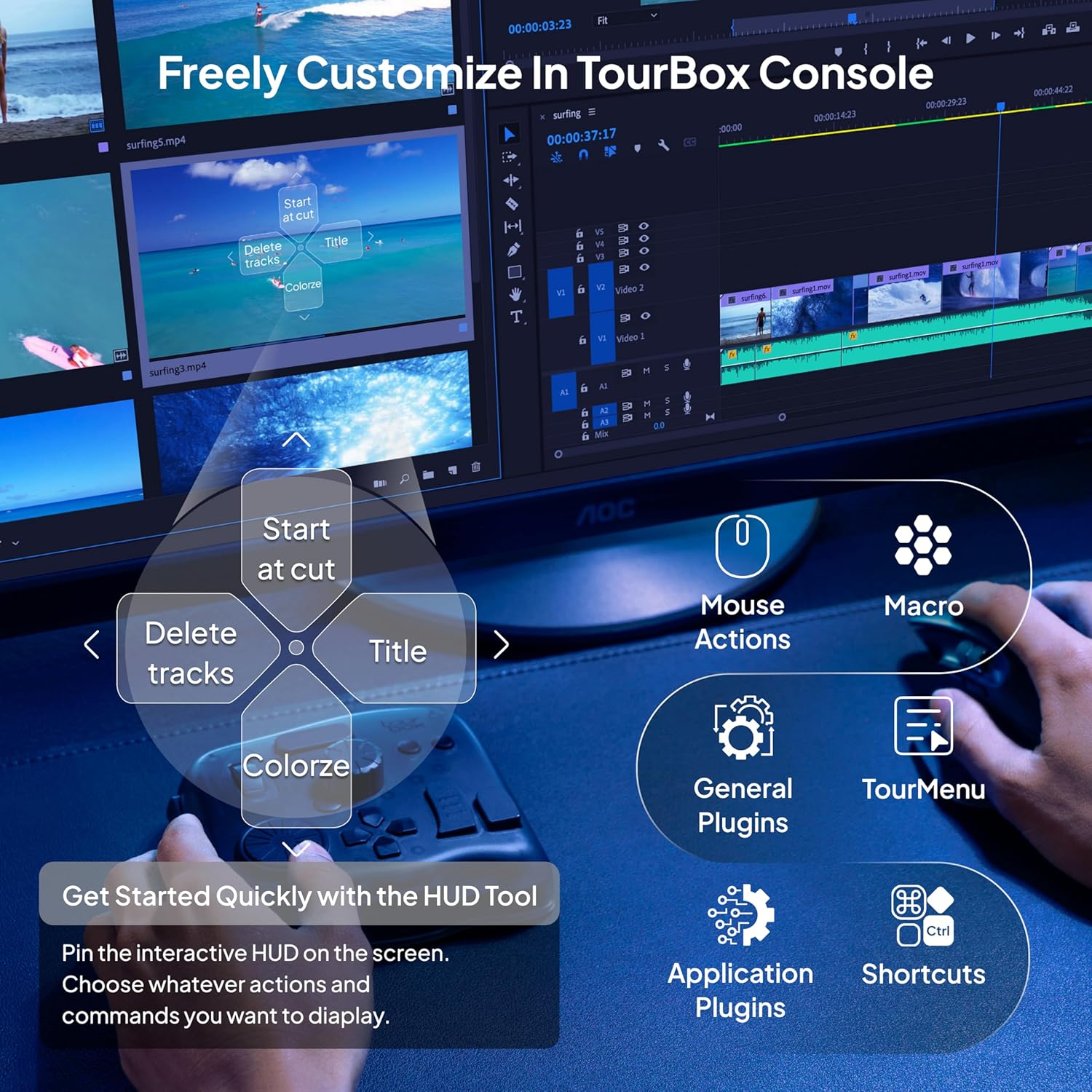 Tourbox Elite - Bluetooth Video Editing Controller Color Grading Speed Editor, Intuitive Control, Upgrade Material, Professional Digital Creator Console with Custom Software, Mac/Pc (Translucent Set) image number 6