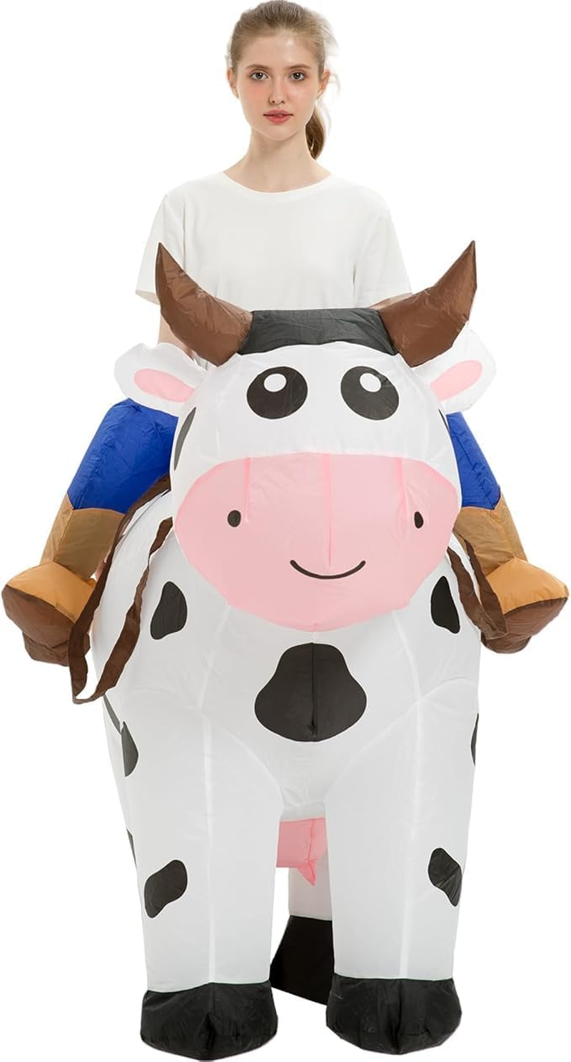 Inflatable Cow Rider Costumes for Adults, Inflatable Cow Costume, Halloween Costumes for Men/Women,Blow up Costume image number 4