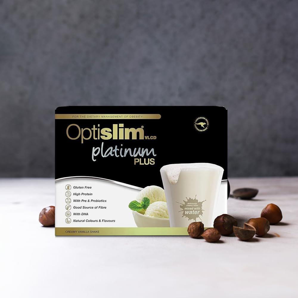 Optislim VLCD Platinum plus Shake, Meal Replacement, 20.2G High Protein, Pre & Probiotic, DHA, Dietary Fibre, and MCT - Vanilla Flavour - 18 X 53G Sachet image number 6