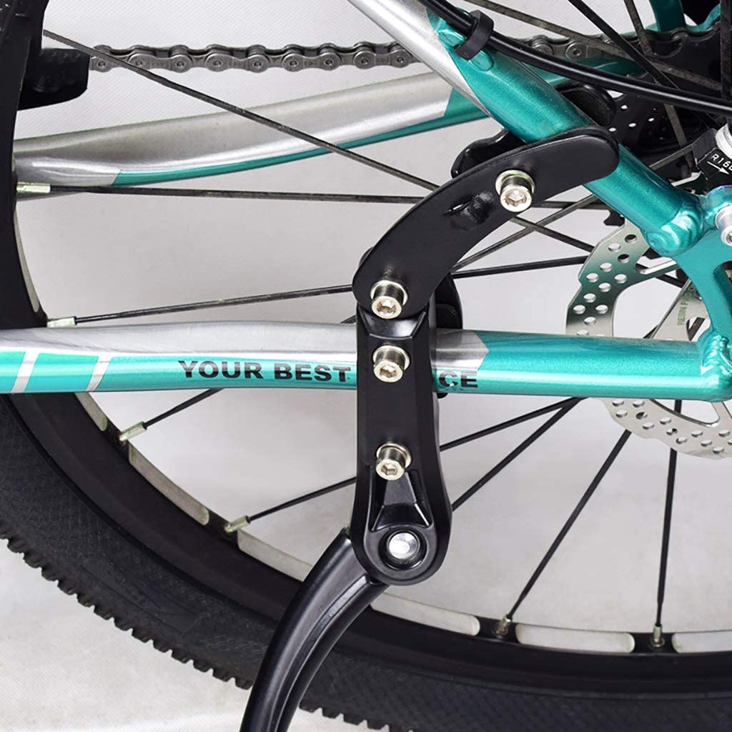 ACESPORT Bicycle Stand Side Stand Bicycle Universal Aluminium Alloy Bicycle Stand Height Adjustable for 24-29 Inch Mountain Bike, Road Bike, Bicycles and Folding Bike, with Non-Slip Rubber Stand image number 4