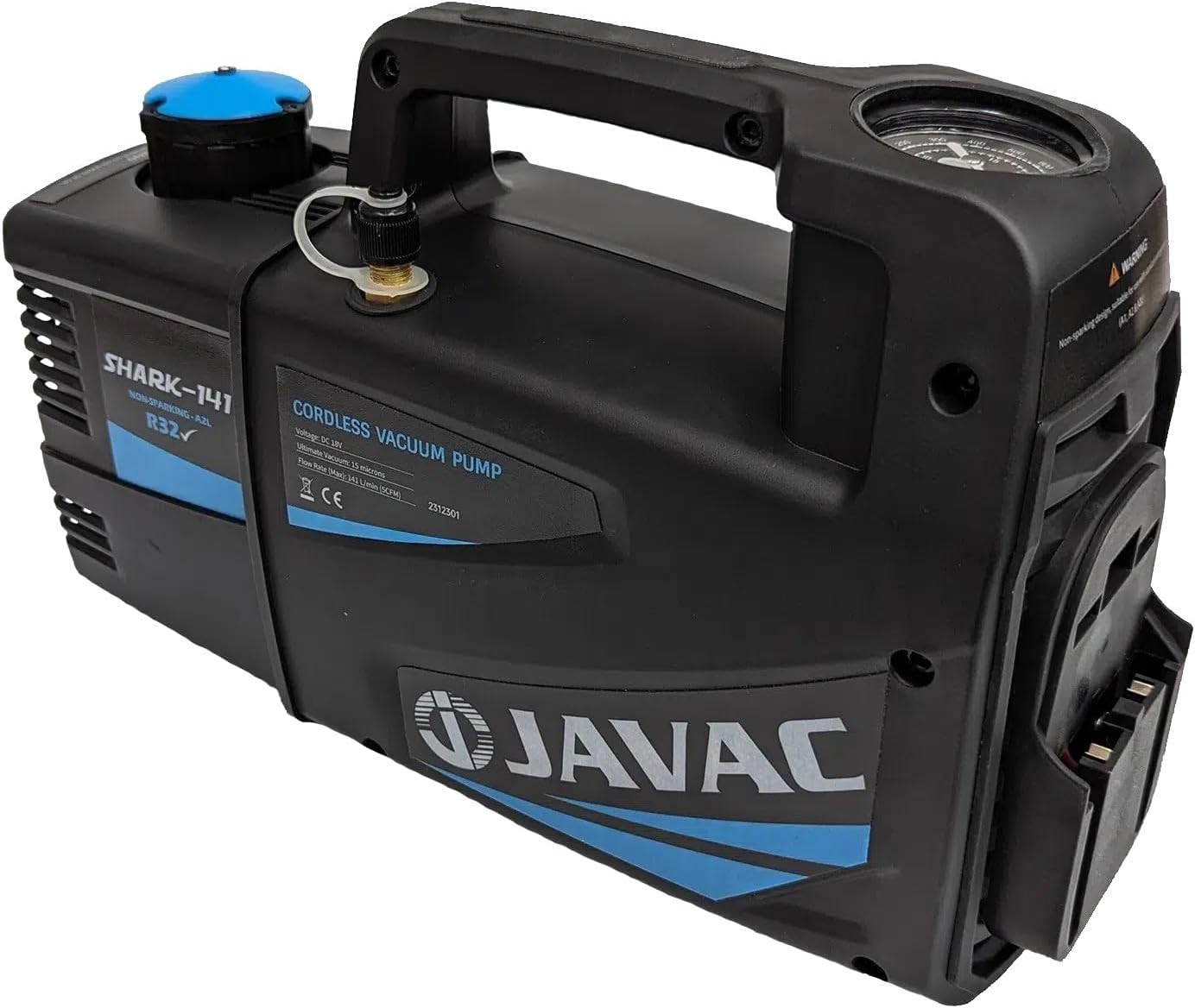 Javac Shark-141 Upgraded Cordless 2-Stage Vacuum Pump, 141 Litre/Min Flow Rate image number 1