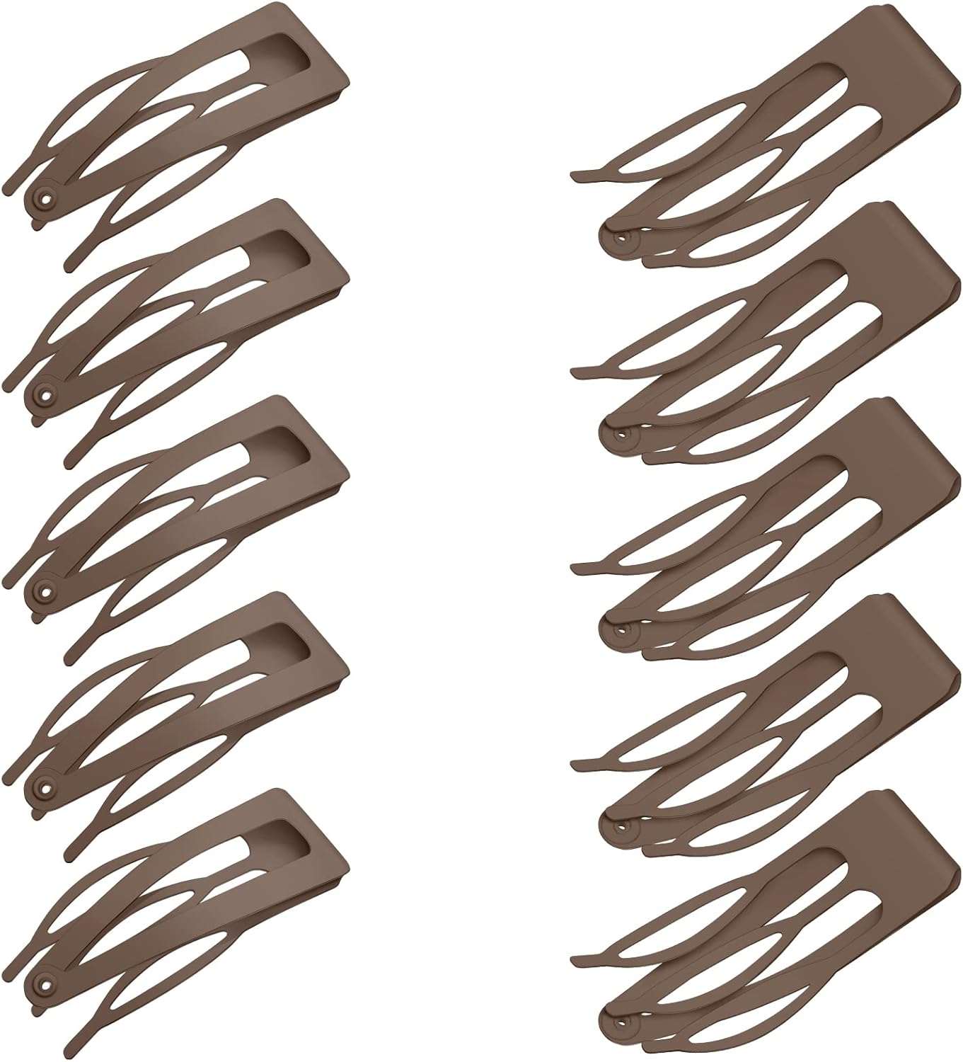 Chinco 24 Pcs Double Grip Hair Clips Metal Snap Hair Clips Barrettes Accessories 2 Inch Brown for Women Salon Supplies Accessories