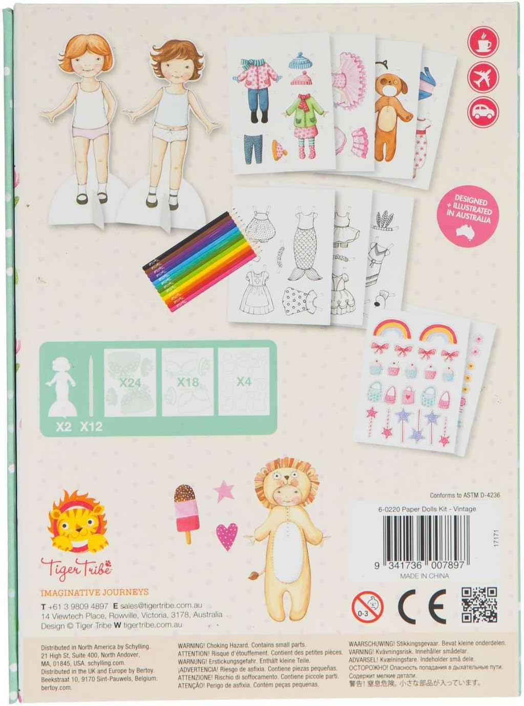 Tiger Tribe Paper Dolls Kit, Vintage Arts and Crafts image number 2