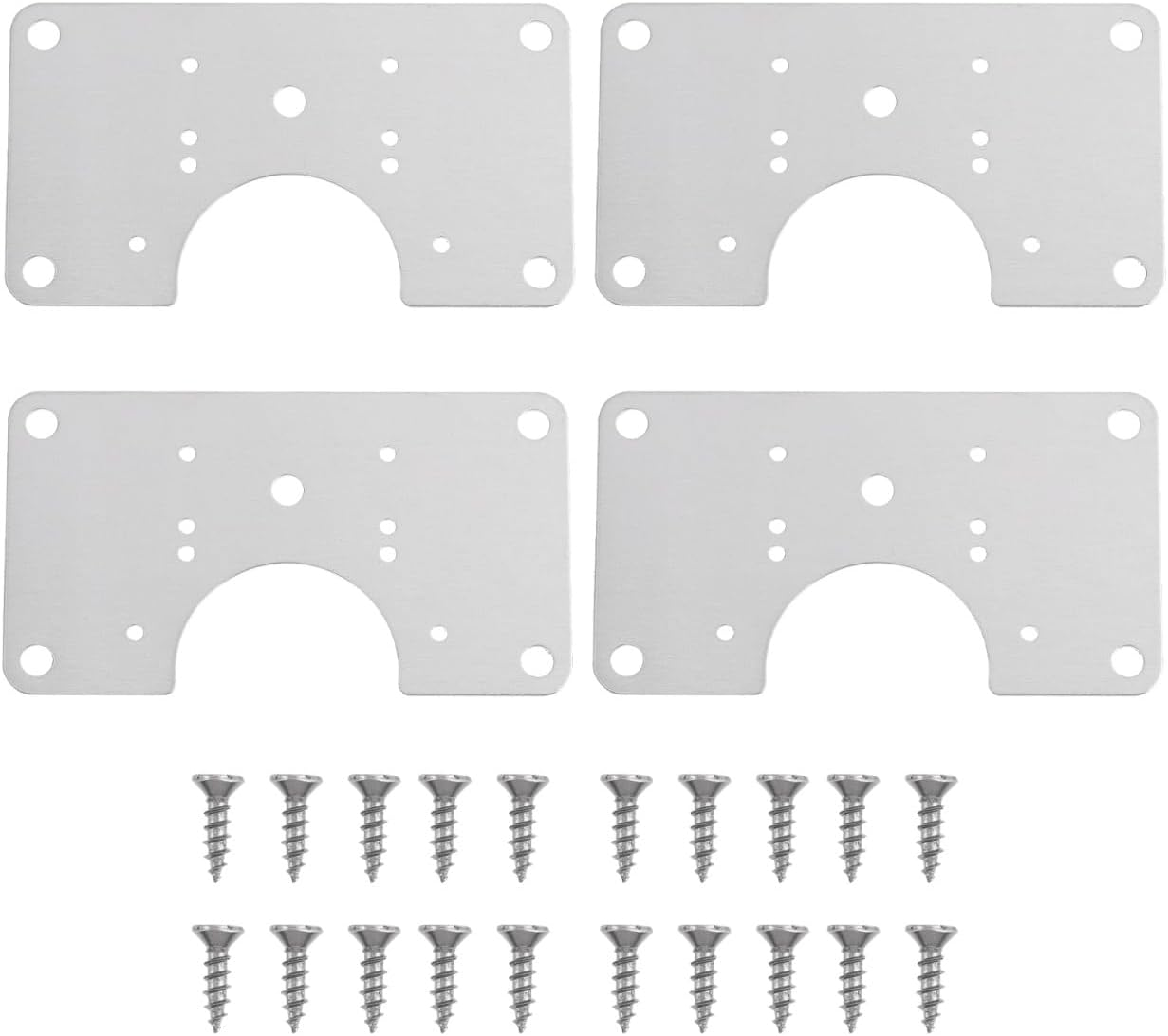 Operitacx Cabinet Door Hinge Repairer Kit with Steel Fixing Plates and Screws for Furniture and Kitchen Doors Easy Installation and Durable Support image number 1