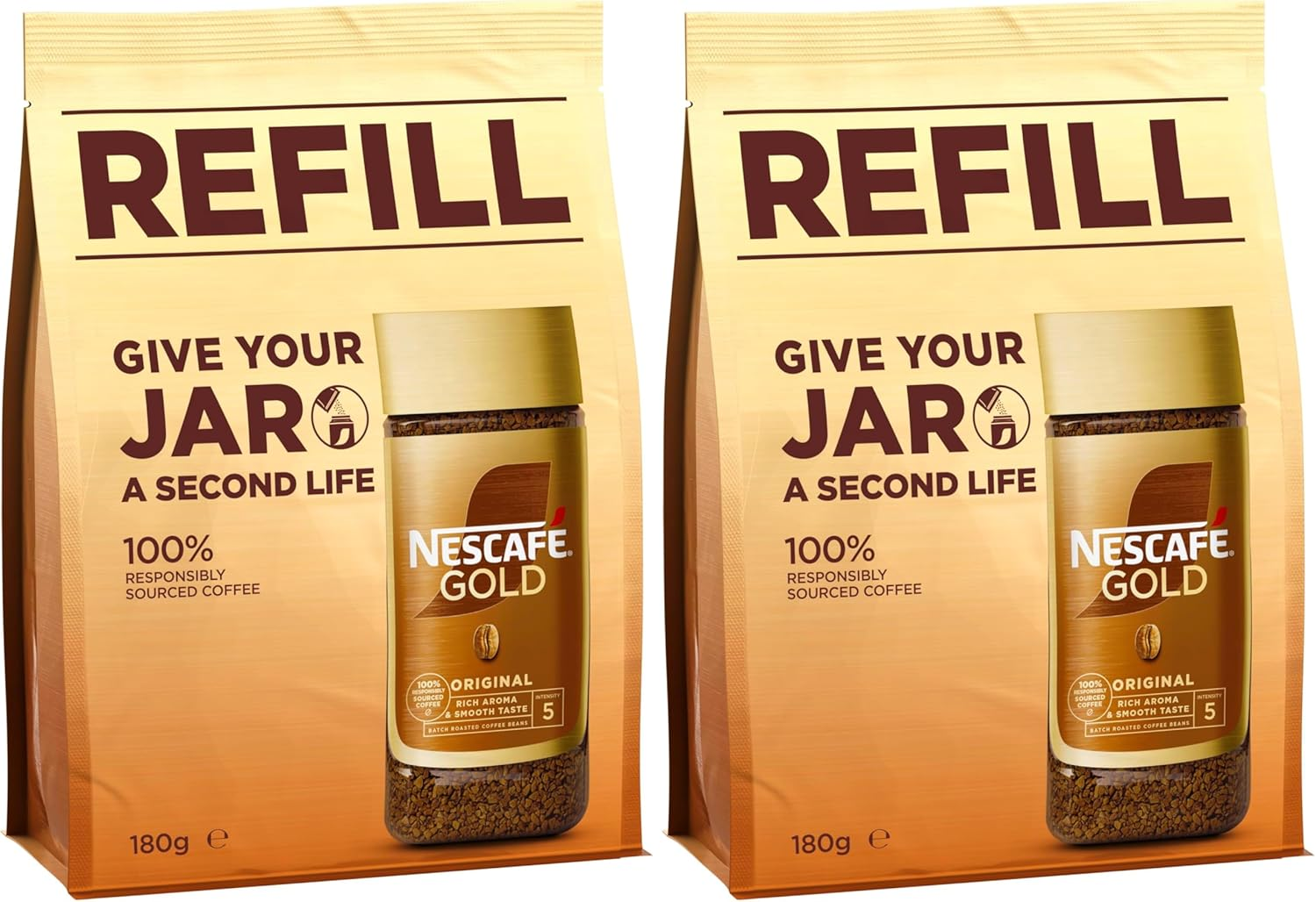 NESCAF&Eacute; Gold Instant Coffee Refill Pouch 180G image number 1