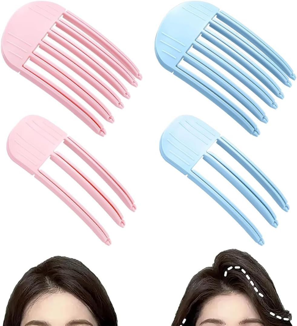Pack of 4 Hair Clips for Styling, Hair Bangs Clip, Volume Hair Clips for Fluffy Bangs, Volume Clip for Hairline, Hair Root Lifting Clips for Men and Women (Pink + Blue) image number 3