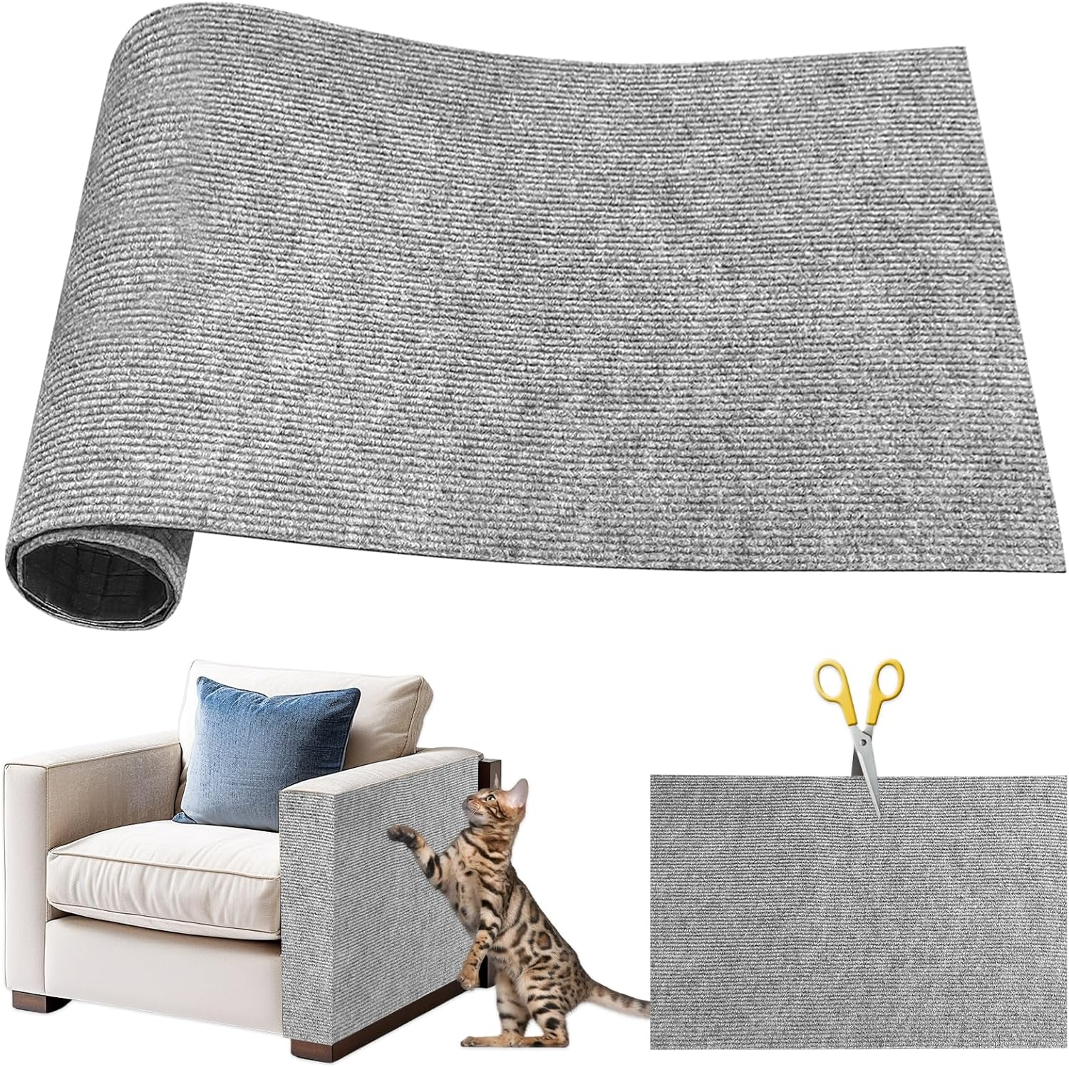 Lets Joy Climbing Cat Scratcher, 40 X 100 Cm Cat Scratching Mat, Scratching Post for Cats, DIY Cat Scratching Mat, Self Adhesive Scratching Mat for Cats, Sofa Furniture Protector