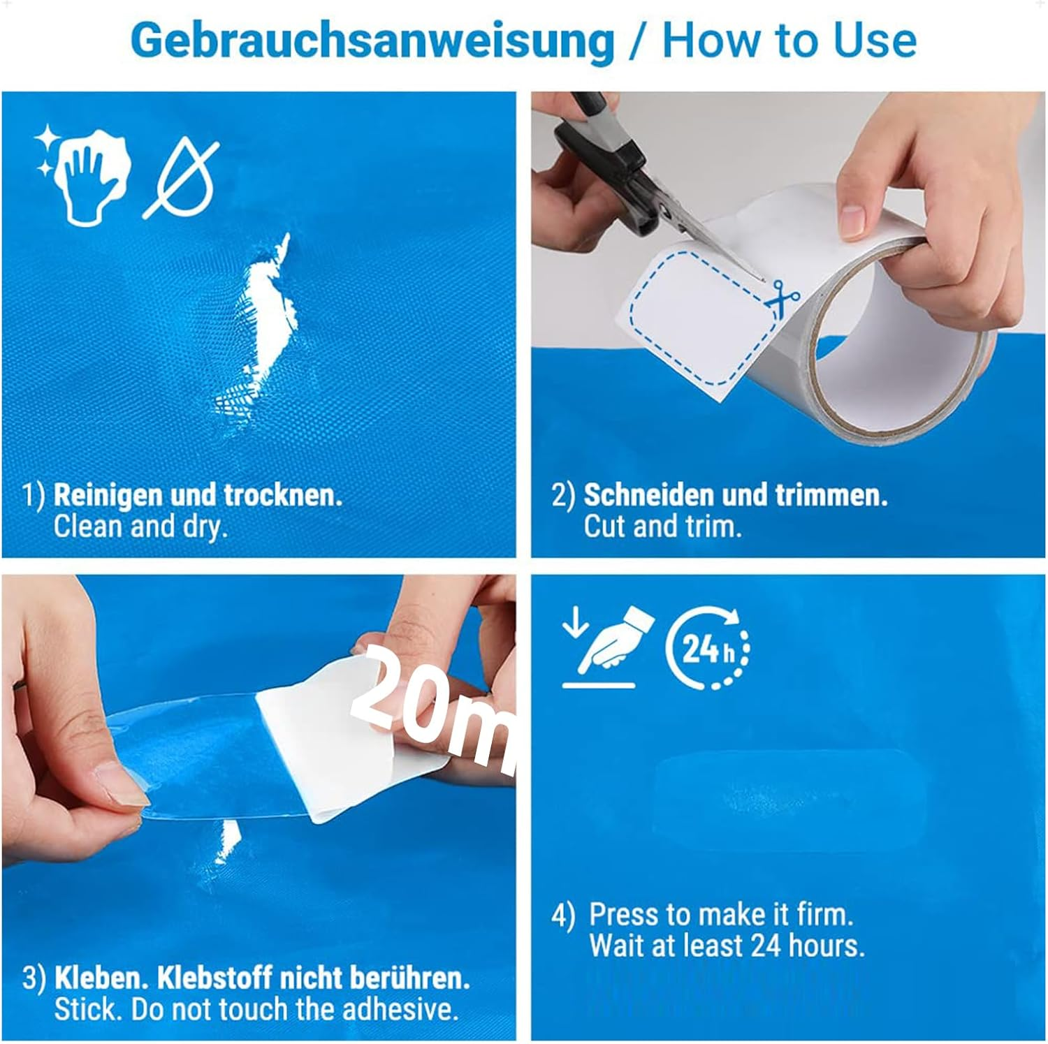 Ling-Luo Clear Waterproof Tent Repair Tape, Ultra Sticky Canvas Repair Tape 66FT X 3.1", Professional RV Awning Repair Tape, Tarp Repair Tape for Tents, Sail, Camper, Awning, Canopy, Tarpaulin image number 6