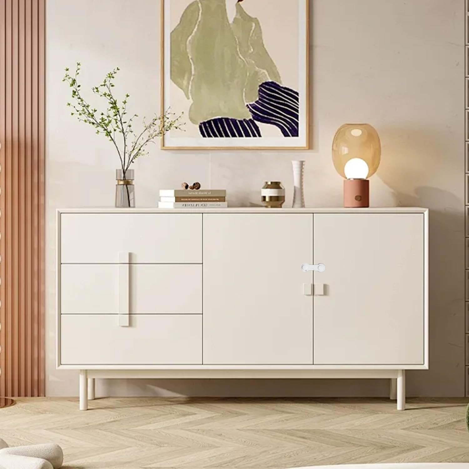 8-Pack Child Safety Locks for Cabinets, Drawers, Doors, Pantry, Wardrobe &ndash; No Drilling Required, Baby Proofing Cabinet Lock, Adhesive Strips image number 3