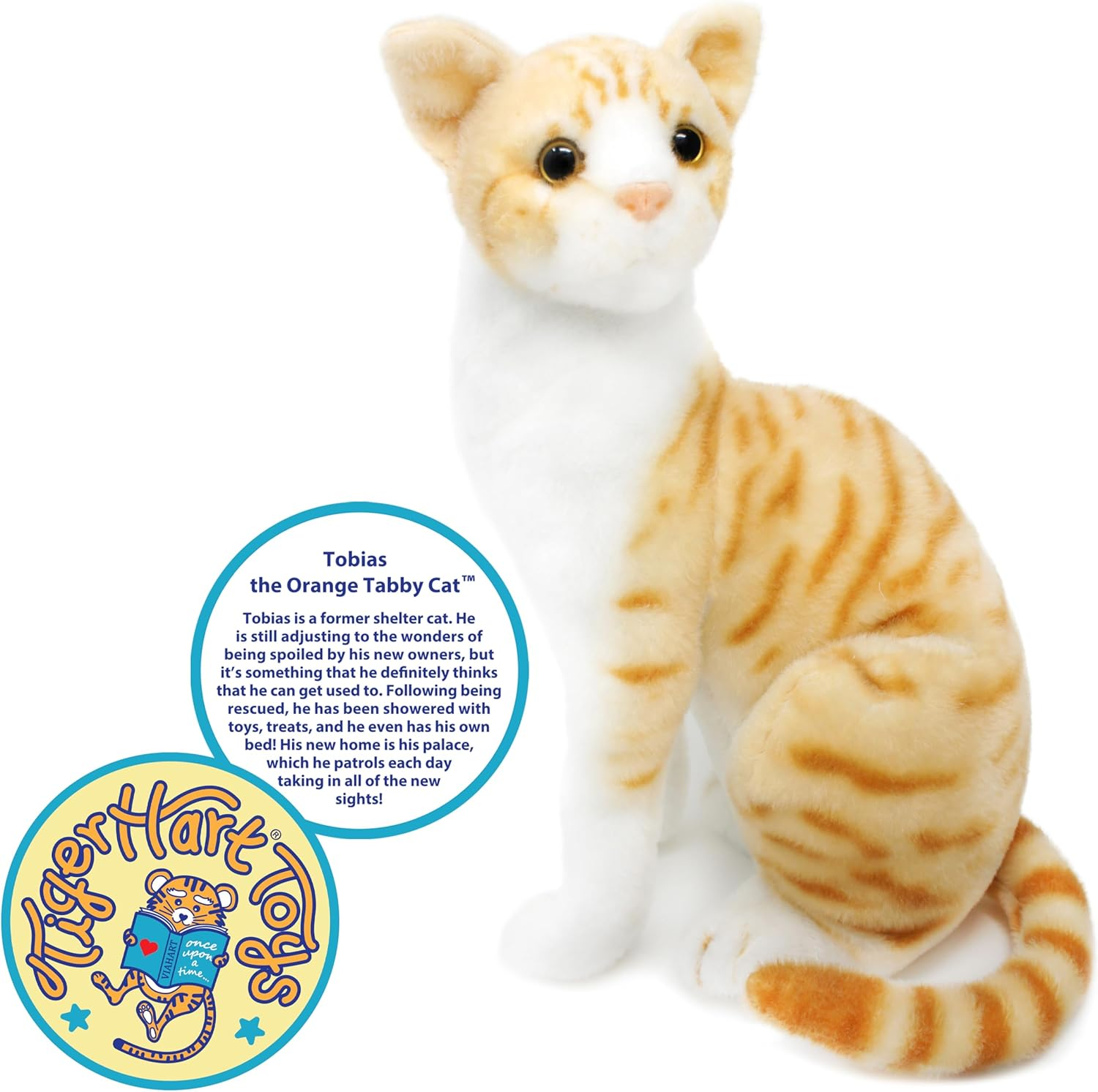 Tobias the Orange Tabby Cat - 12 Inch Stuffed Animal Plush - by Tigerhart Toys image number 5