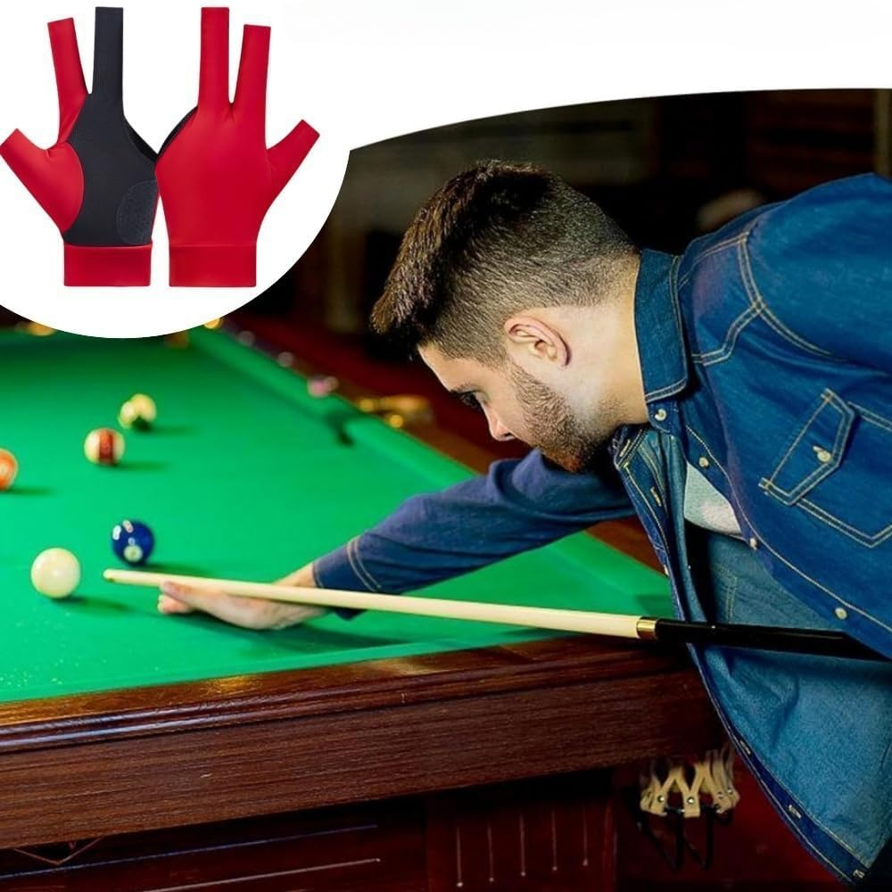 2 Pcs Billiards Glove,Pool Gloves for Left Hand,Shooter Cue Snooker,Breathable,For Women Men Billiard Protect Sports Accessories image number 3