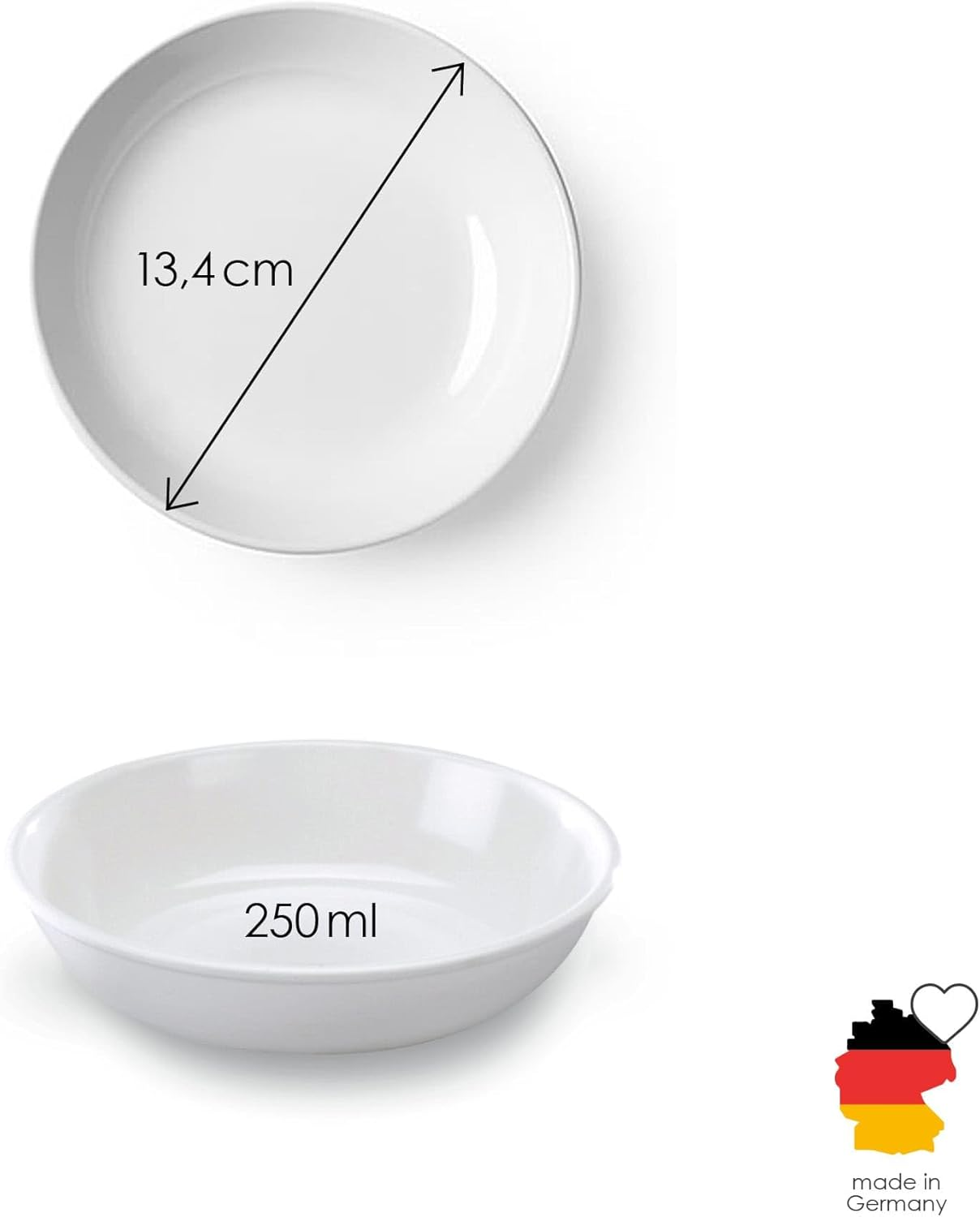 Lucybalu&reg; Melamine Cat Bowl Set of 2 | Feeding & Water Bowl for Cats | White image number 2