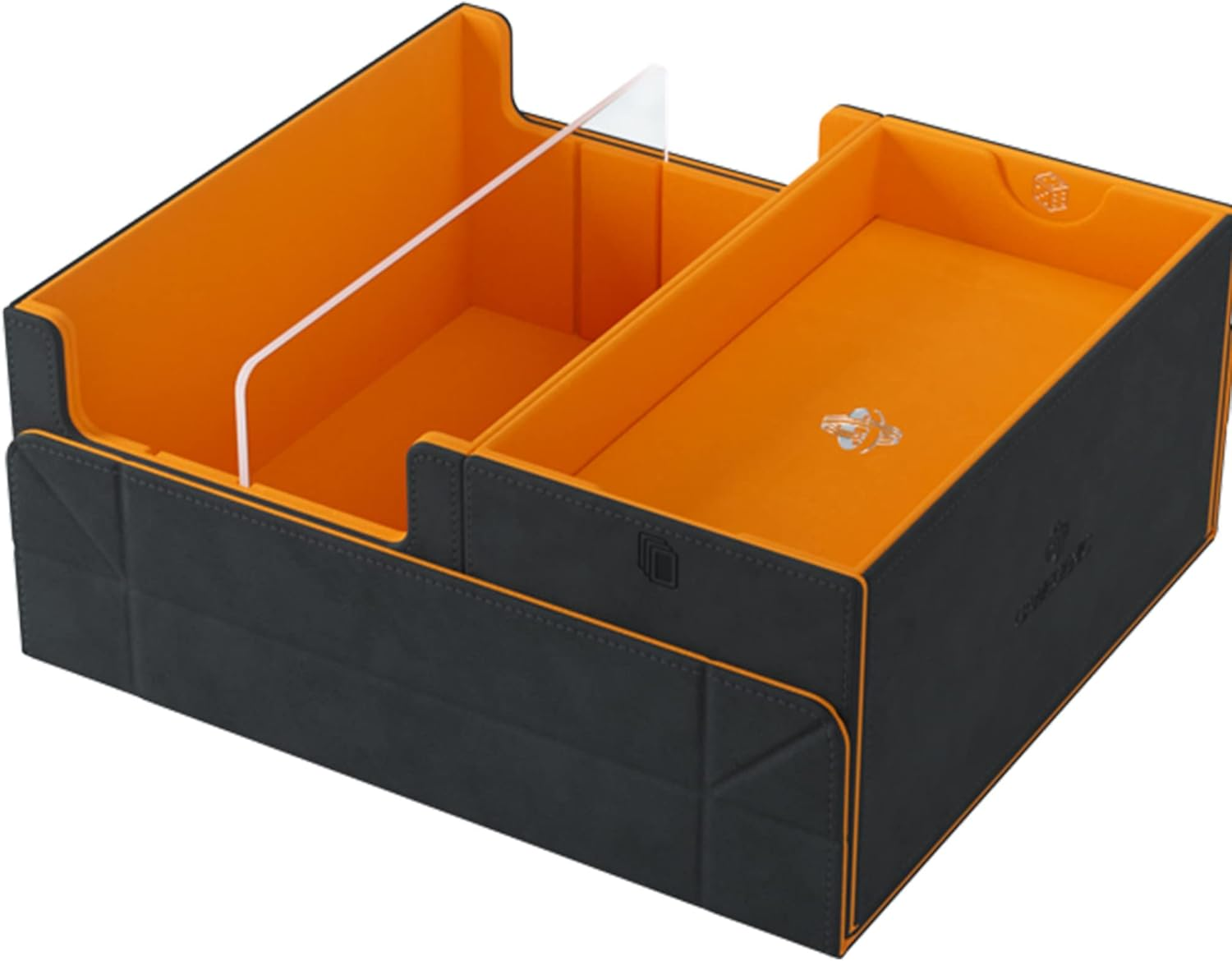 Gamegenic Game'S Lair 600+ Convertible Deck Box | Double-Sleeved Card Storage | Premium Card Game Protector | Nexofyber Surface | Holds up to 600 Cards | Black/Orange Color | Made by Gamegenic - Various image number 6
