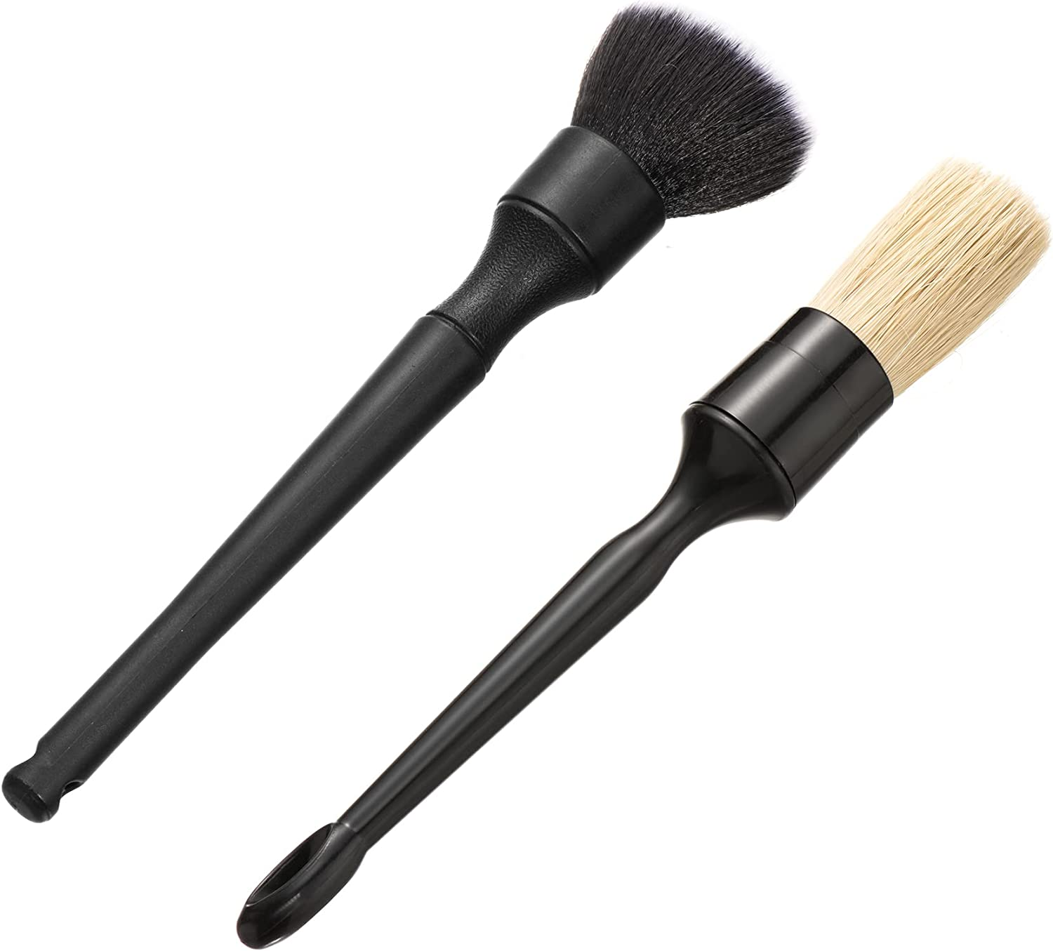 1 Pcs Car Natural Boars Hair Detailing Brush and 1 Pcs Car Ultra Soft Detailing Brush for Interior or Exterior Clean,Wheels,Tires,Engine Bay,Leather Seats,Infotainment Screens,Emblems image number 4