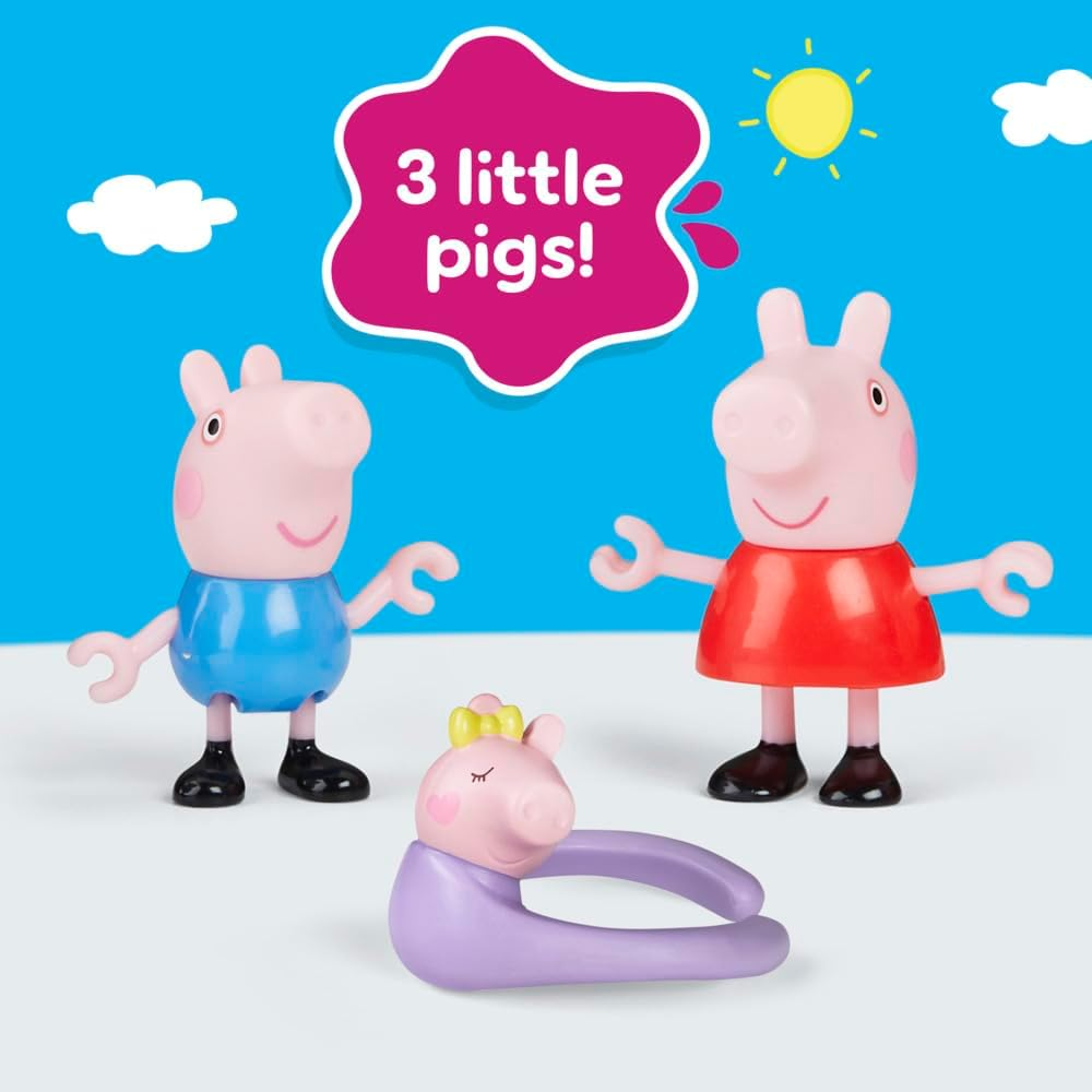 Peppa Pig Peppa'S Family of Five with Baby Evie, Poseable Figures Hold Hands, Preschool Toys for Girls and Boys 3 and Up image number 3