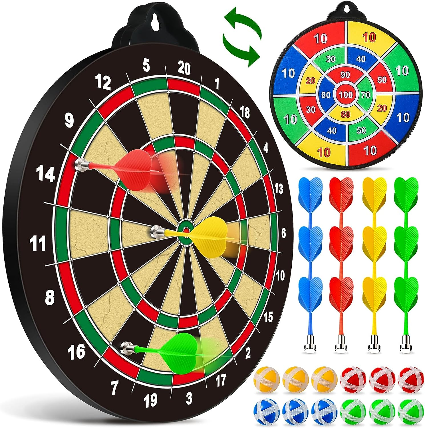 Olefun Dart Board Toys for Boys Age 8-12, 2 in 1 Magnetic & Felt Dartboard, Indoor and Outdoor Game for Kids, Ideal Birthday, for Age 8, 9, 10, 11, 12 Years Old image number 4