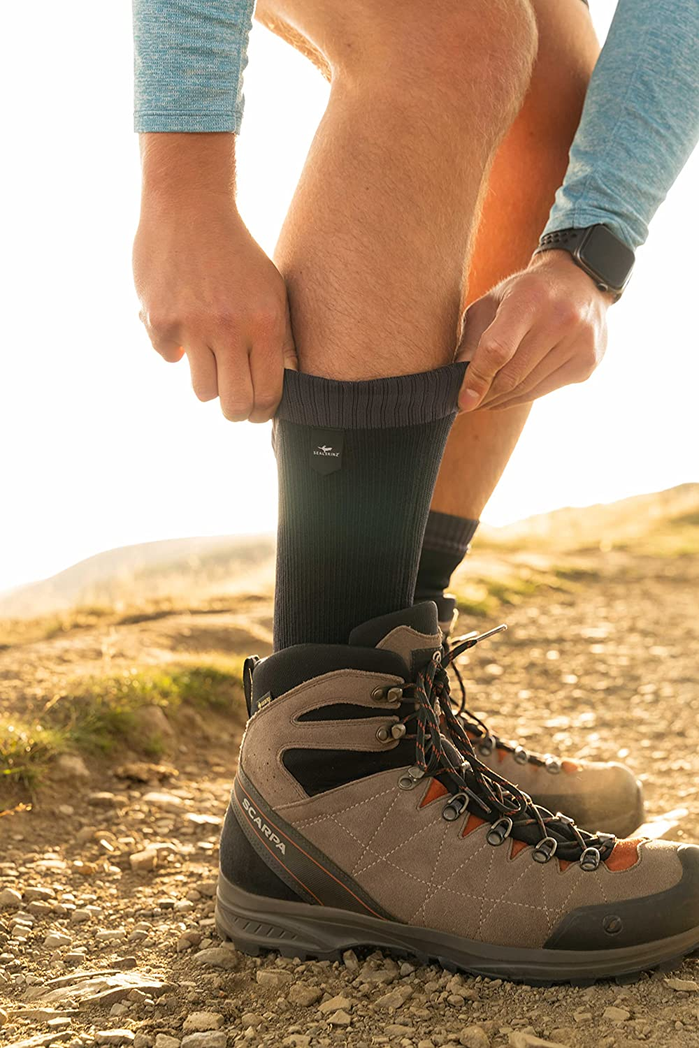 SEALSKINZ Waterproof Unisex Mid Length Sock, Black, Large image number 3