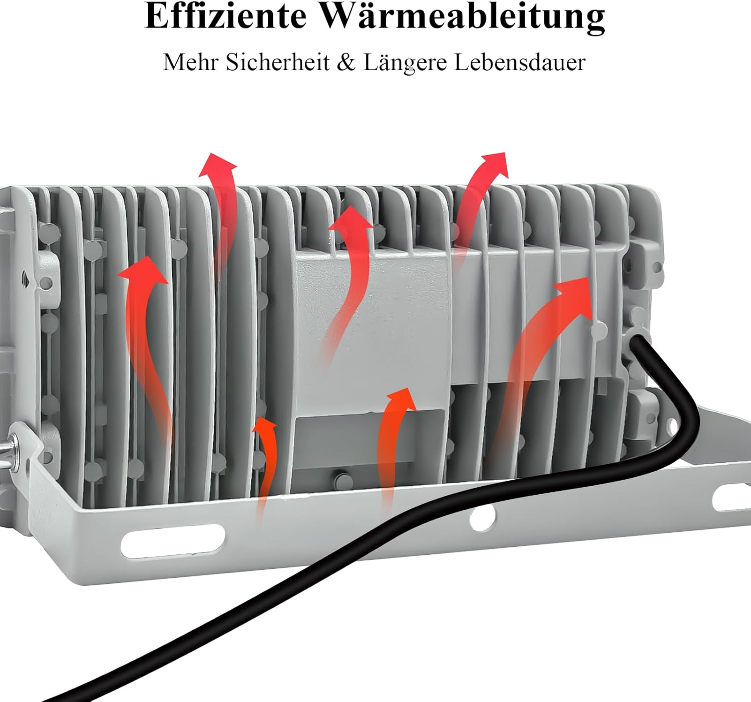 SUFUYA LED Outdoor Spotlight, 50 W, 7000 LM, 6500 K, Cool White, Super Bright LED Floodlight, IP67 Waterproof, Adjustable 180&deg; Headlight for Stadium, Patio, Street, Garage image number 4