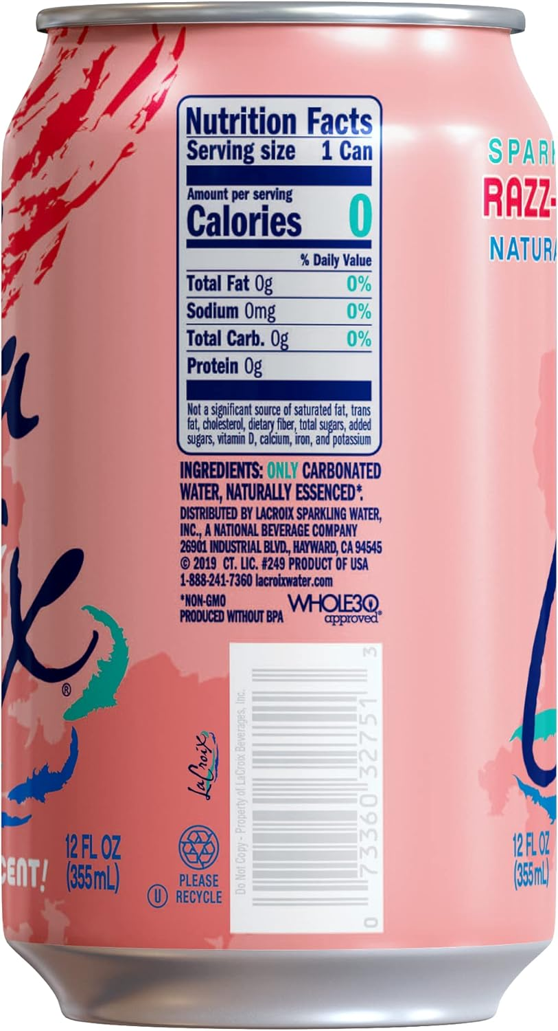 Lacroix Sparkling Water, Cran-Raspberry, 12 Fl Oz (Pack of 8), Naturally Essenced, 0 Calories, 0 Sweeteners, 0 Sodium image number 3