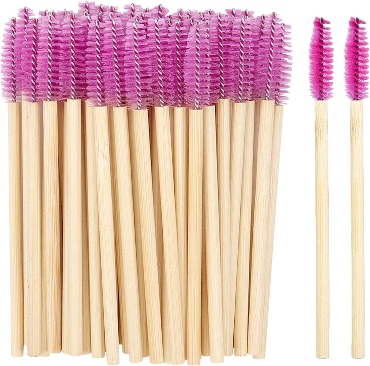 Mtxorvix 100 PCS Mascara Wands Eyelash Brushes, Lash Spoolies, Bamboo Eyelash Spoolies, Eyebrow Brush Applicator Cosmetic Makeup Brush Tool Kits for Eyelash Extension and Makeup(Black)