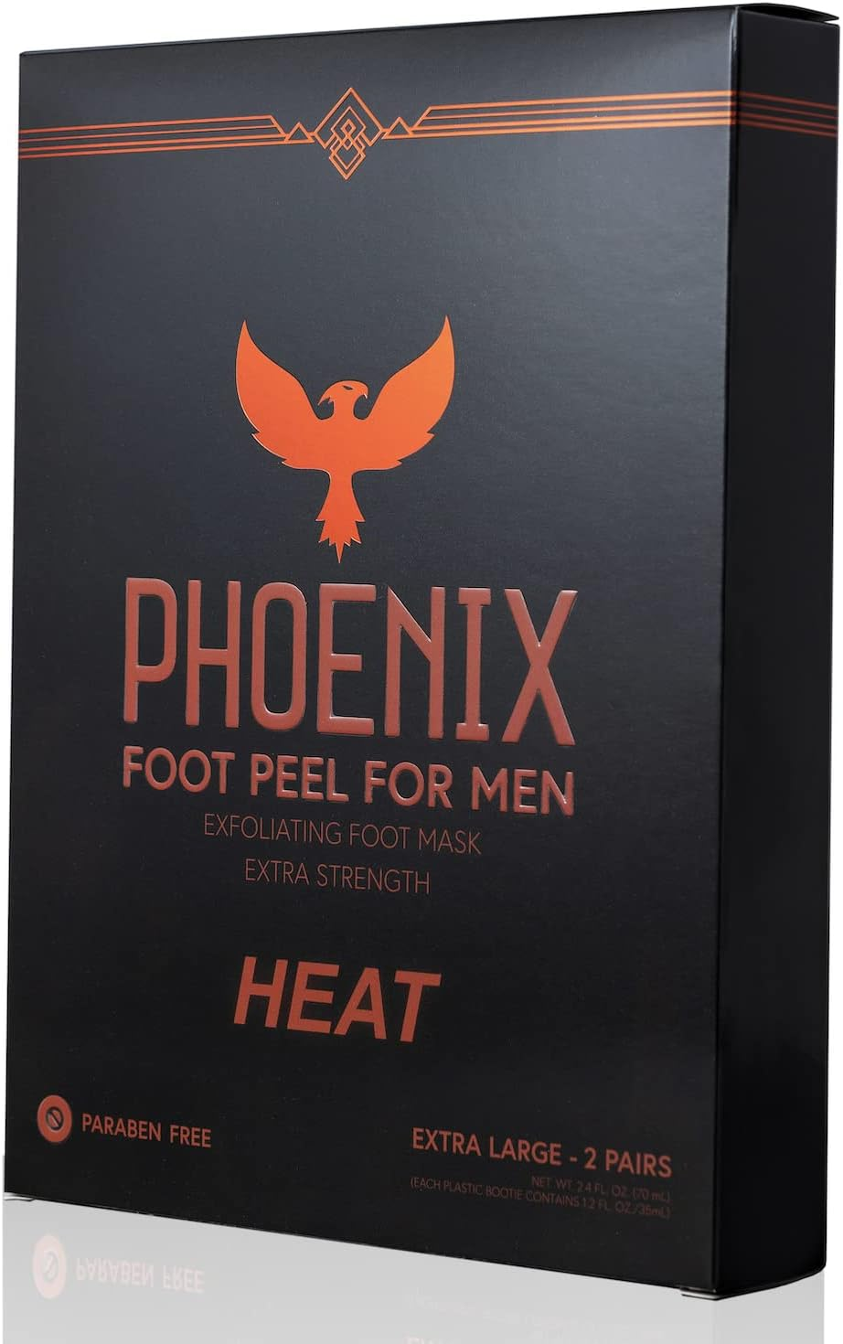 Phoenix Foot Peel (Pack of 2) for Men - Extra Large - Extra Strength - Menthol - Exfoliating Dry Feet Treatment - Callus Remover - Paraben Free image number 1