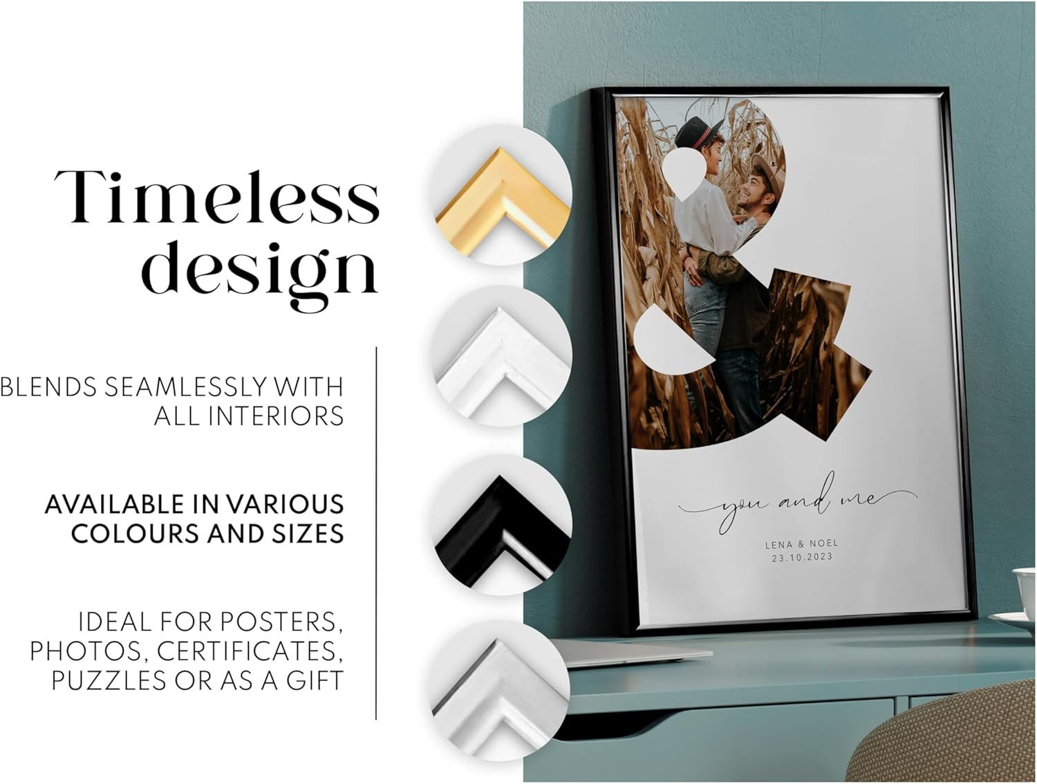 Artower&reg; Picture Frame Black Metal Thin Frame for DIN A4 21 X 29.7 Cm Poster Frame Large Collage Picture Frame Metal 21 X 30 Cm Aluminium Slim Picture Frame Black Poster Frame image number 5