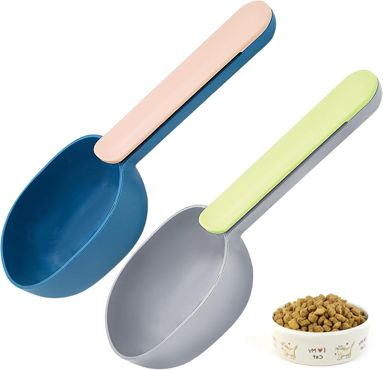 Cisolen Pack of 2 Scoop for Dog Food Pets Handle with Clip Food Scoop for Pets Food Spoon for Dogs Cats Pet Food Dog image number 3