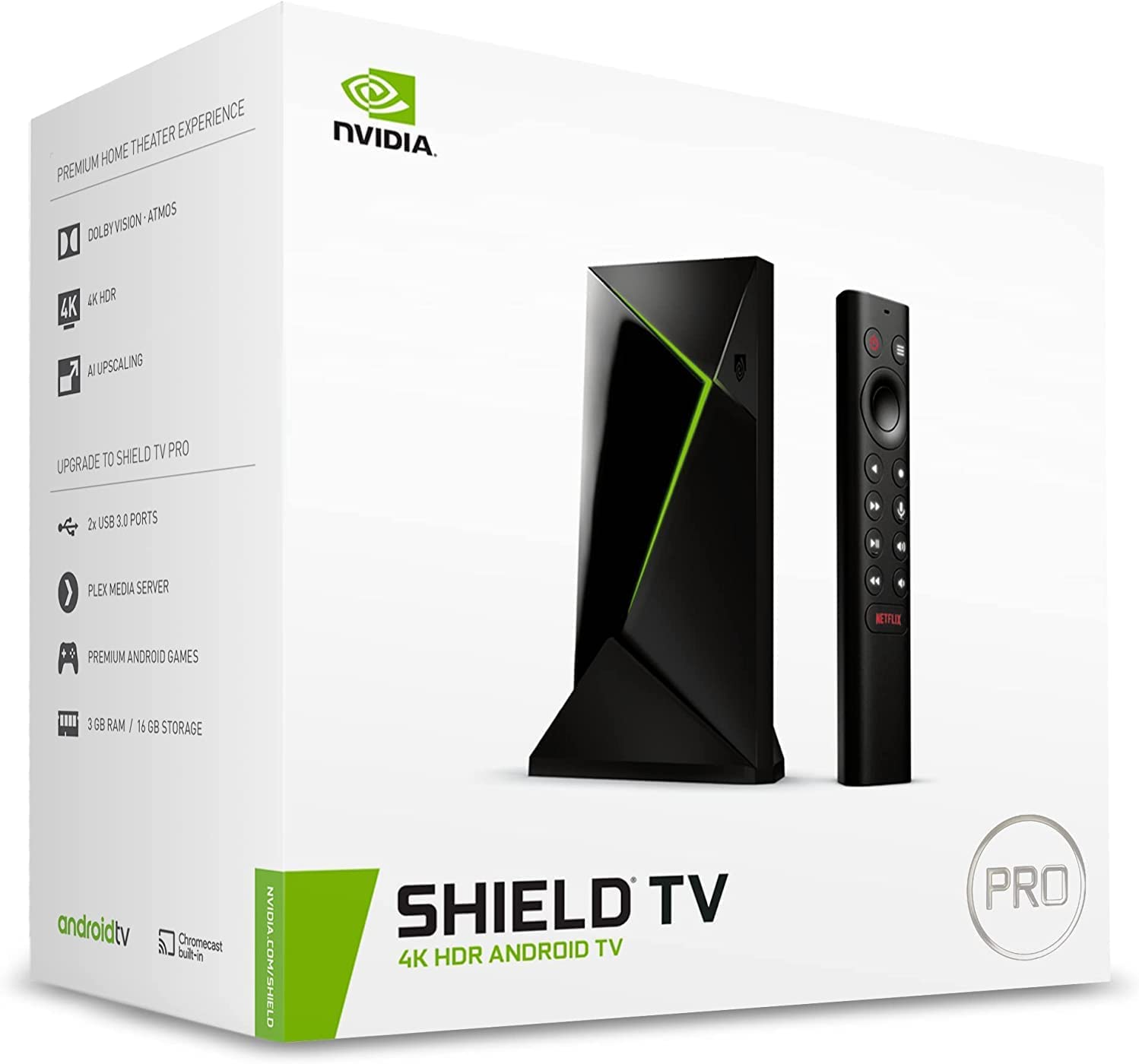 NVIDIA Shield TV Pro 4K HDR Android TV Streaming Media Player, Black image number 3