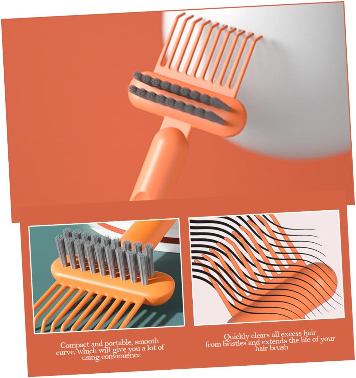 LALAFINA 2Pcs Comb Cleaning Brush Hair Brush Cleaner Hair Brush Cleaning Tool Comb Cleaner Brush Hair Cleaning Hair Brush Hair Remover Hair Japanese-Style Hairdressing Tool image number 3