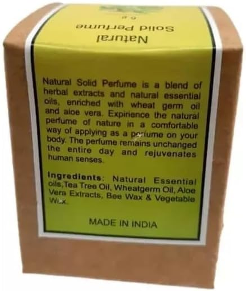 Natural Organic Sandalwood Solid Wax Perfume | Natural Wax in Mini Wooden Box for Men and Women - 6 Gm, (Pack of 1)