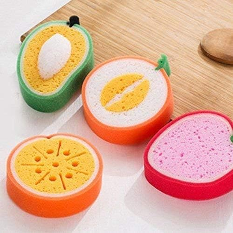 PS Shevin@_Fruit Shape Sponge Loofah Bath Scrub Set of 2 Multicolored Design for Kids and Adult_F1Ww4