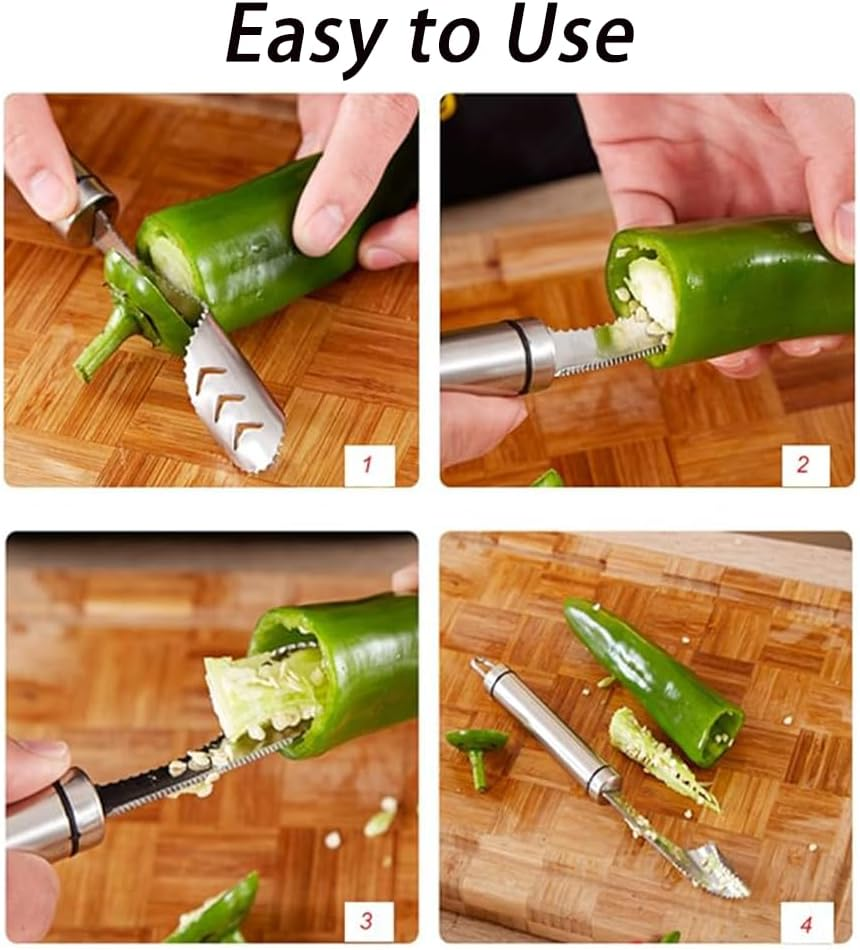 2 Pcs Stainless Steel Chili Grills with 2 Jalapeno Corer Tools, Outdoor BBQ Non-Stick Grills, Jalapeno Popper Holder for Grills, Perfect for Cooking Chili, Chicken Legs, 18 Funnel Holes Grill Tools image number 4