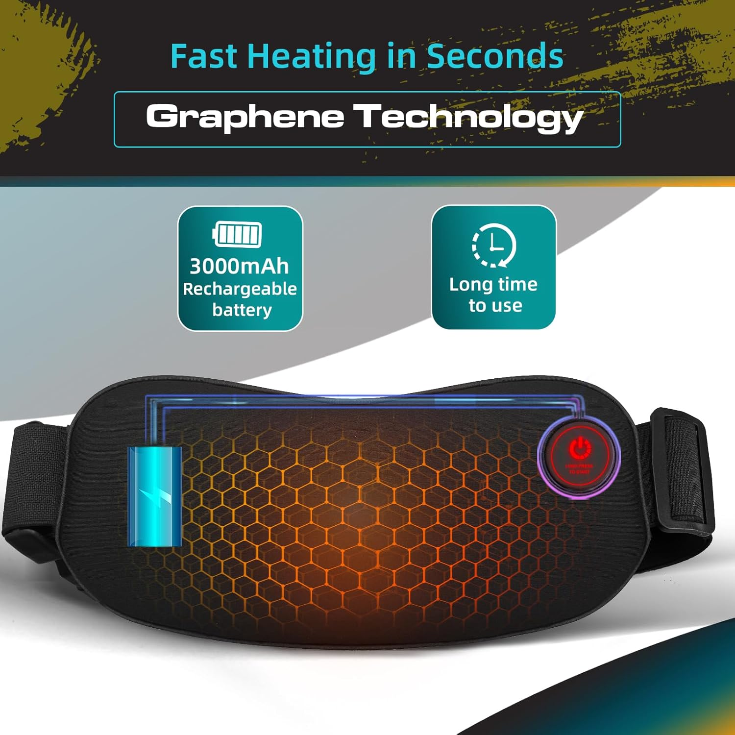 Portable Heating Pad Cordless Period Heating Pad for Cramps Menstrual Heat Pad Electric Rechargeable Battery Included 5000Mah for Long Time Use image number 1