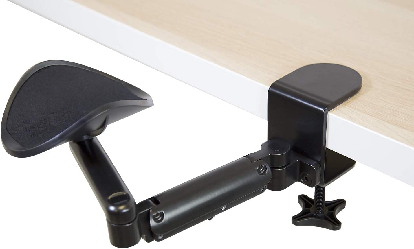 Mount-It! Adjustable Arm Rest for Desk | Ergonomic Computer Desk Arm | Height Adjustable, Full Motion Elbow Support with Clamp-On Base (MI-7145)