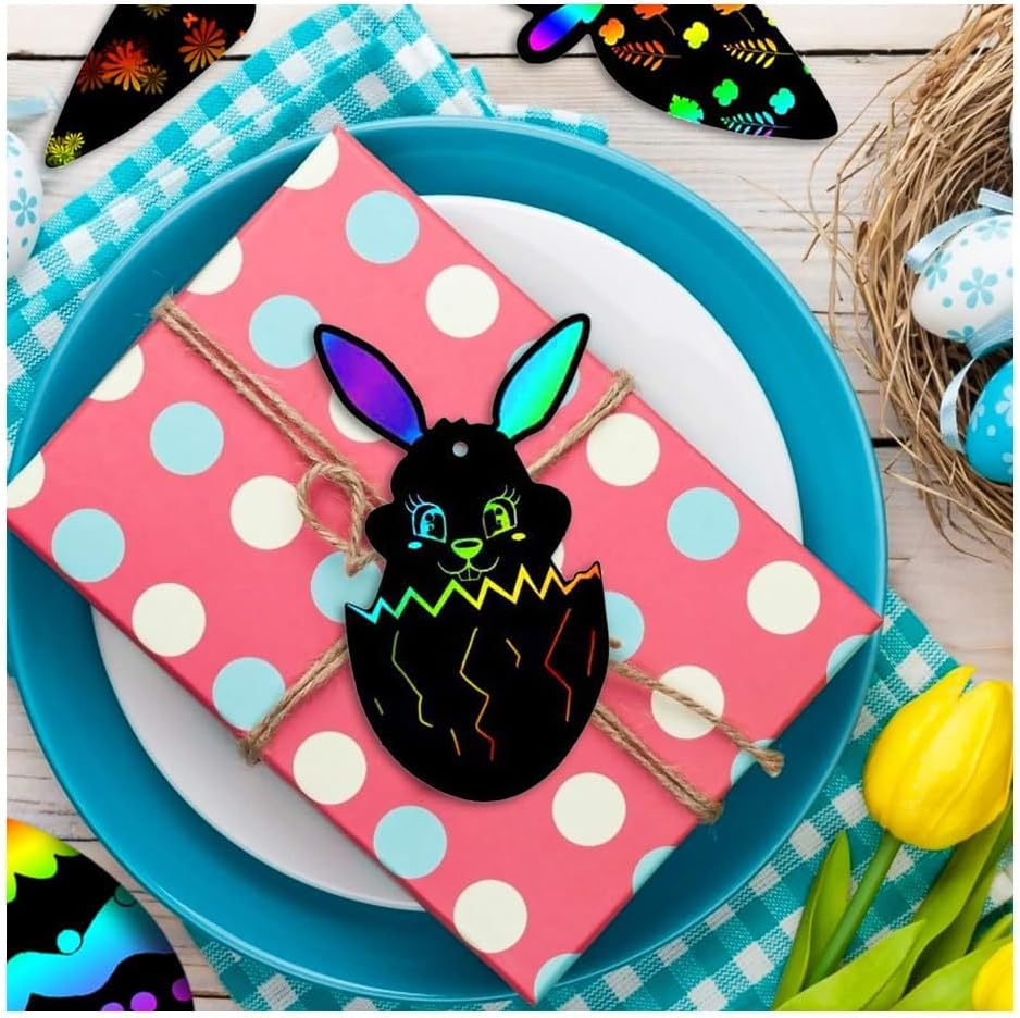 48Pcs Art Scratch Bookmarks,Colorful Ribbons, Scratch Bookmarks,Diy Party, Game Activity (48P) image number 6